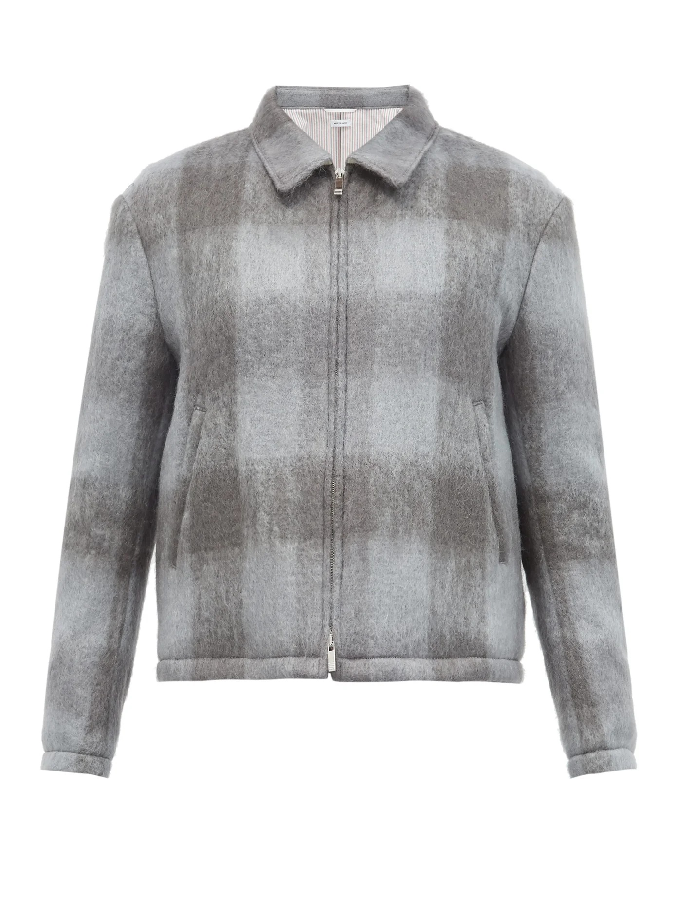 Checked mohair-blend jacket - 1