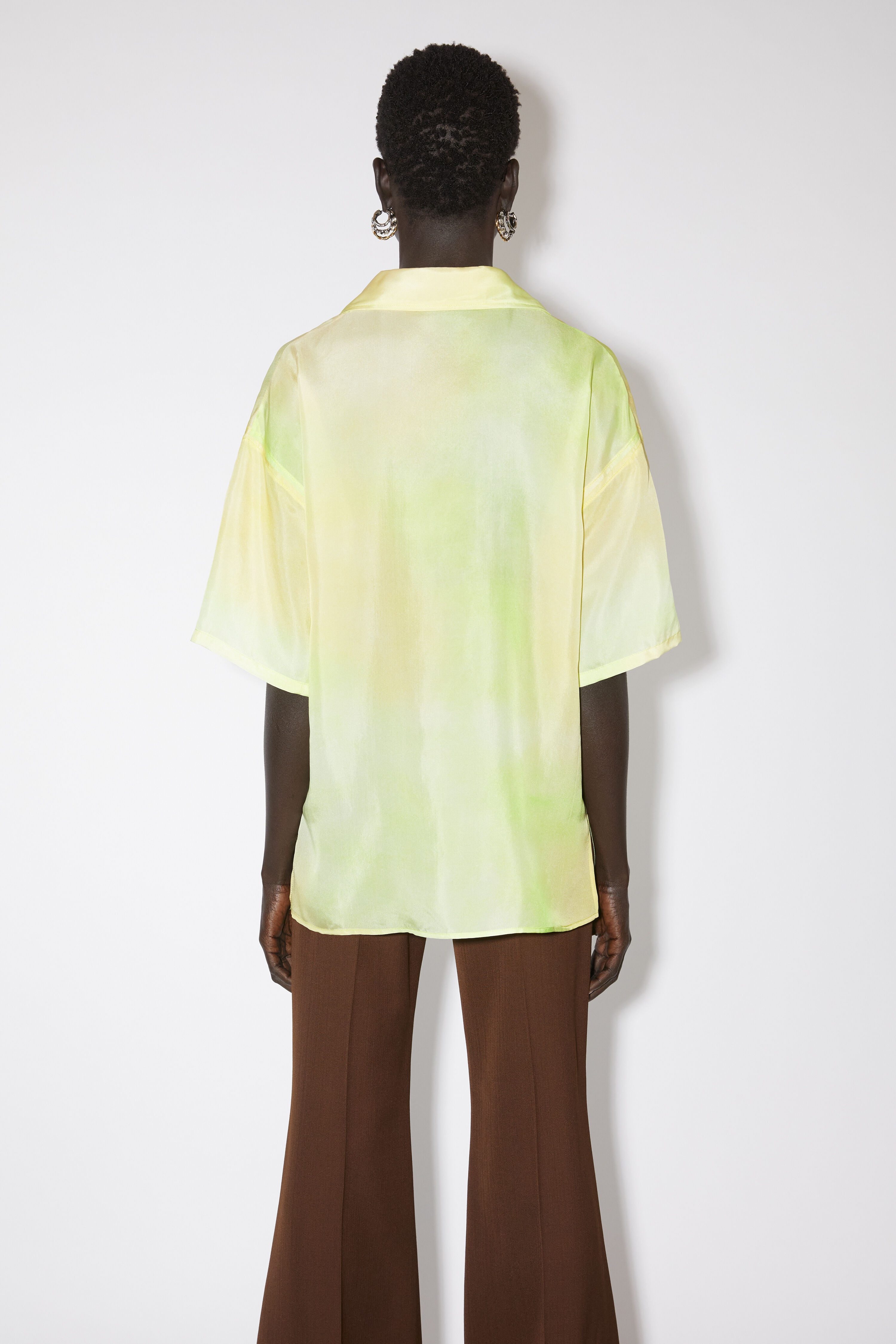 Silk Button-up shirt - Lime green - 3