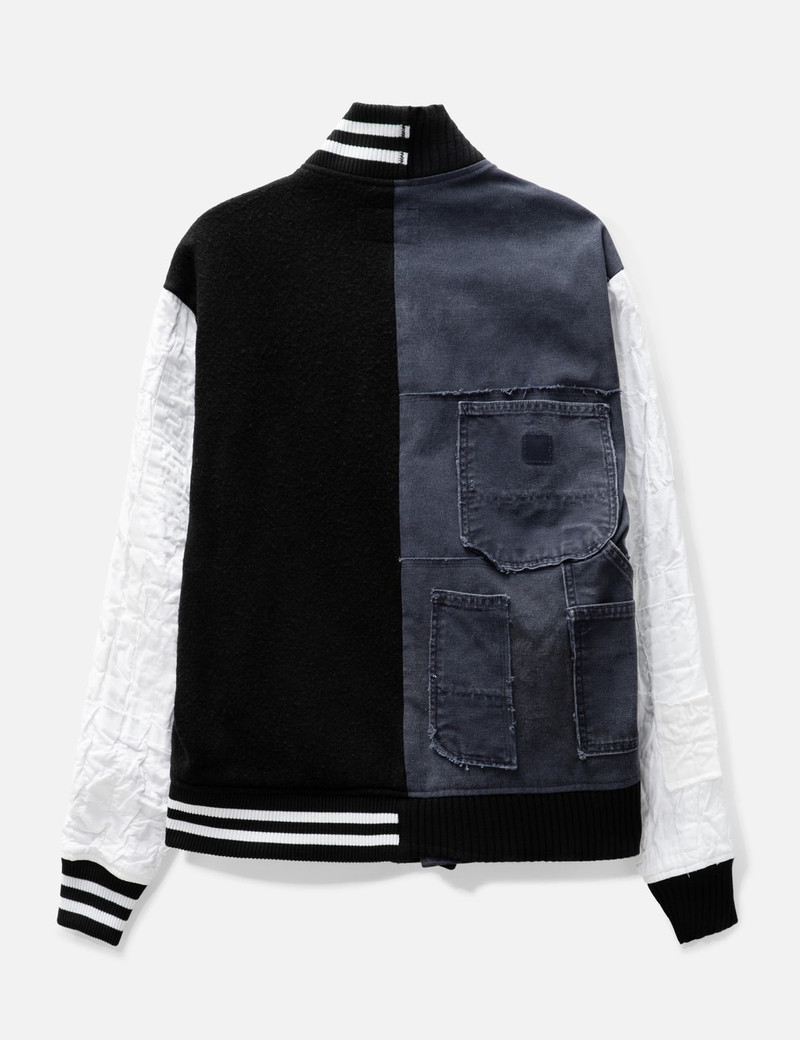 Greg Lauren BLACK BLANKET VARSITY JACKET outlook