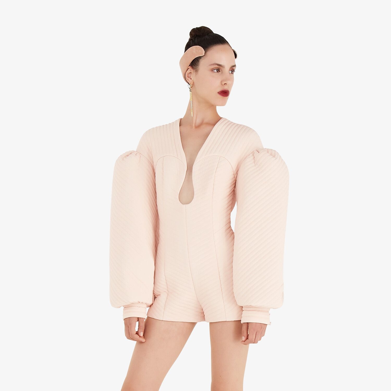 Pink Crêpe de Chine romper - 4