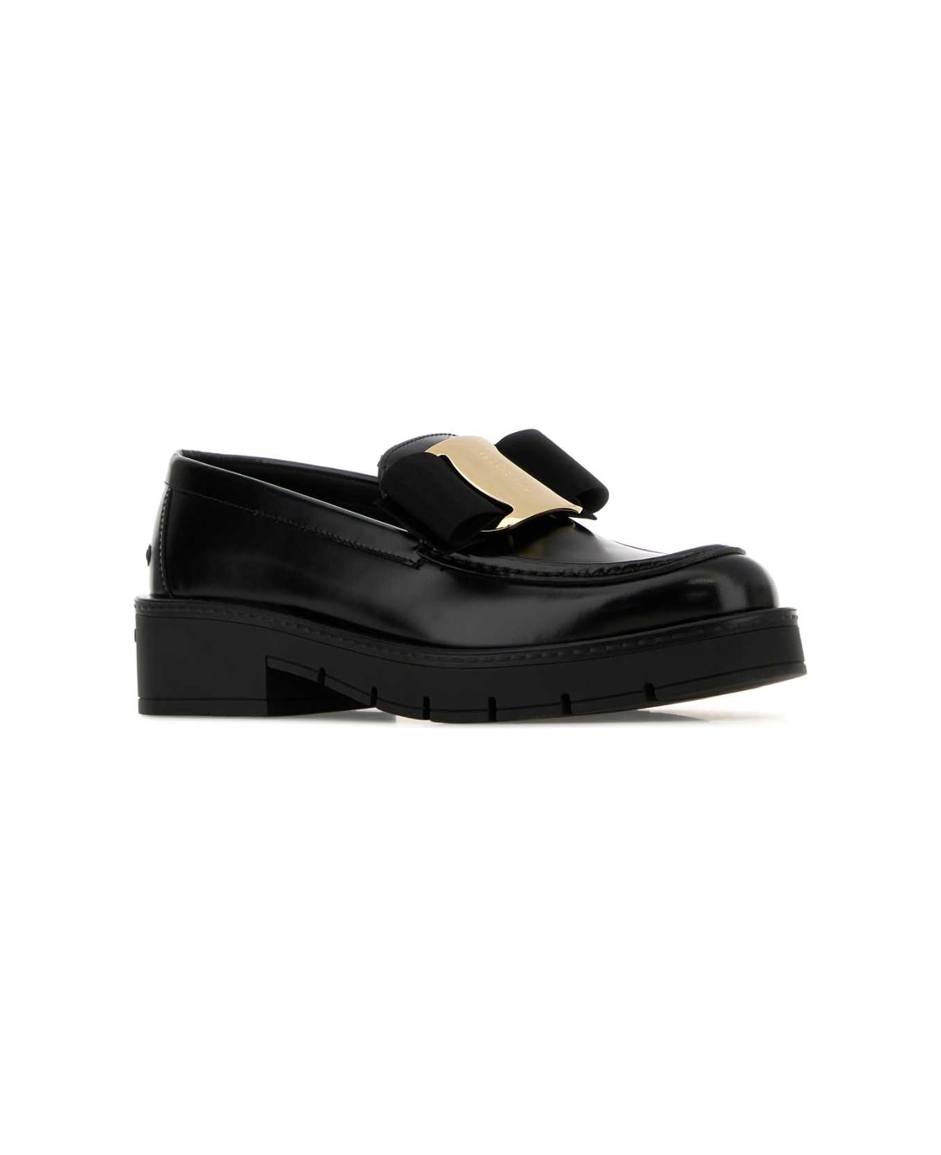 Black Leather Mirty Loafers - 2