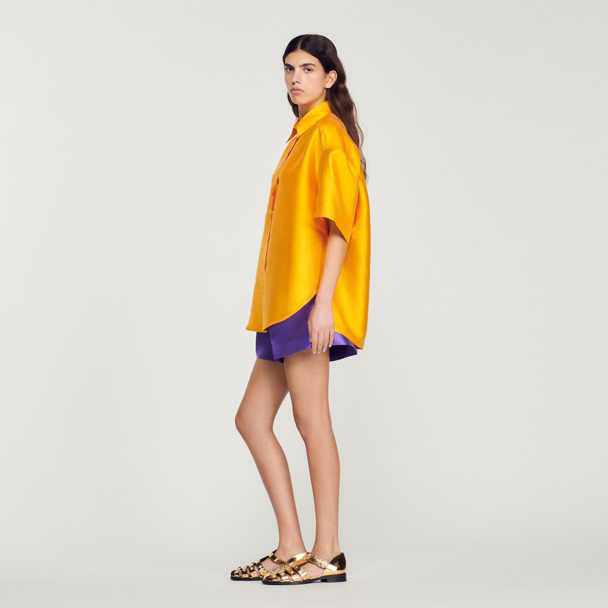 Oversized satin shirt - 7