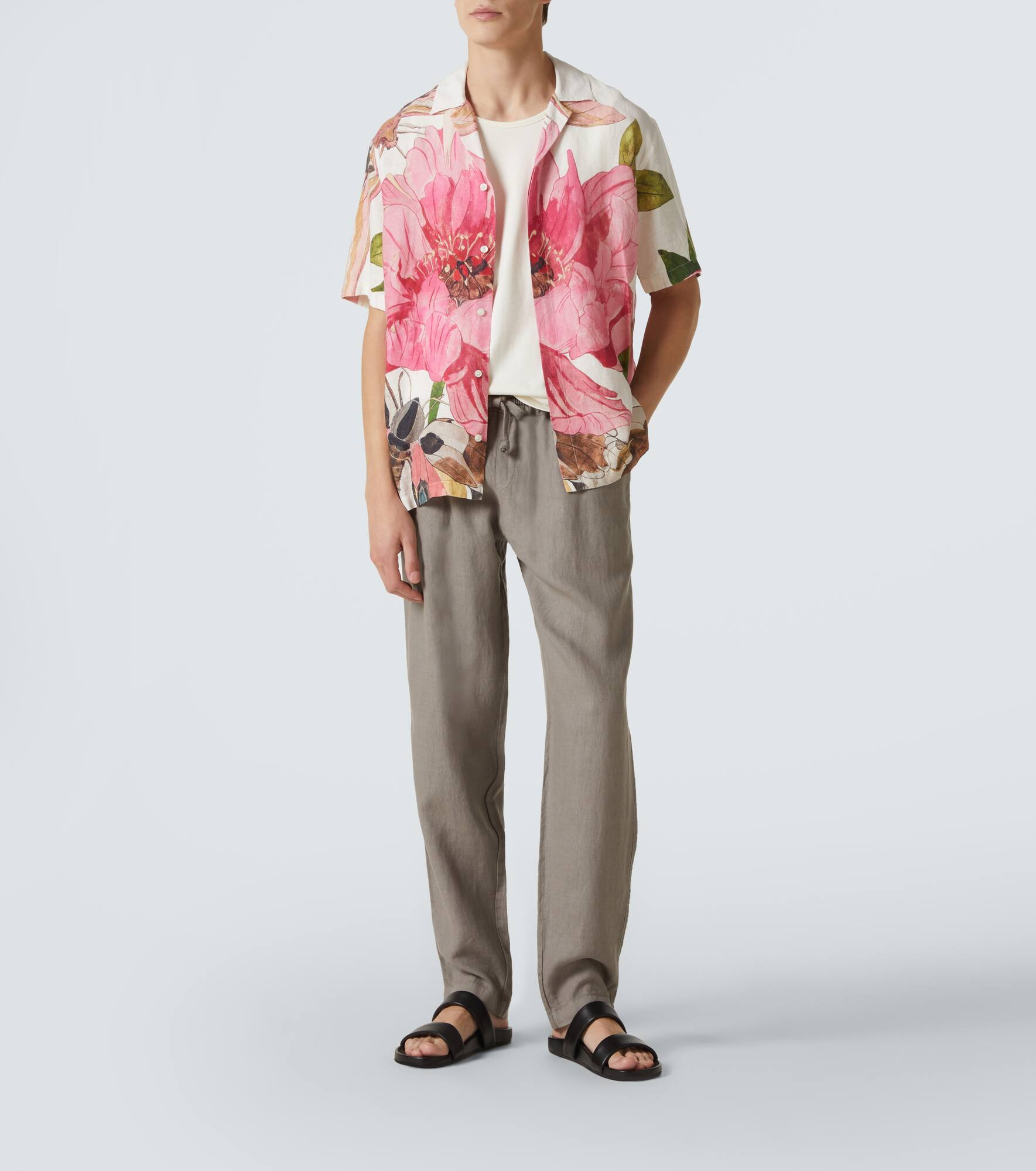 Maitan floral linen bowling shirt - 2