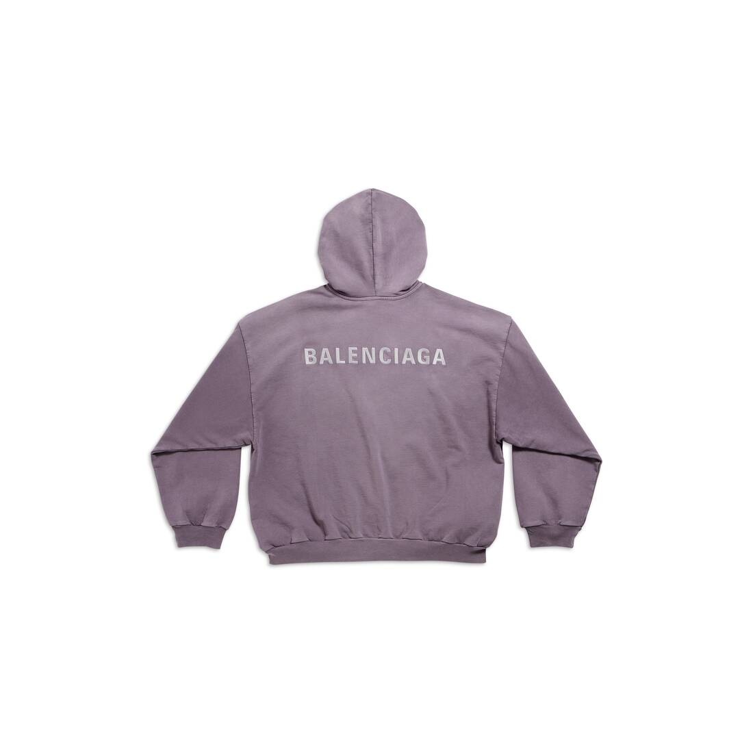 Balenciaga Back Hoodie Medium Fit in Faded Purple - 2