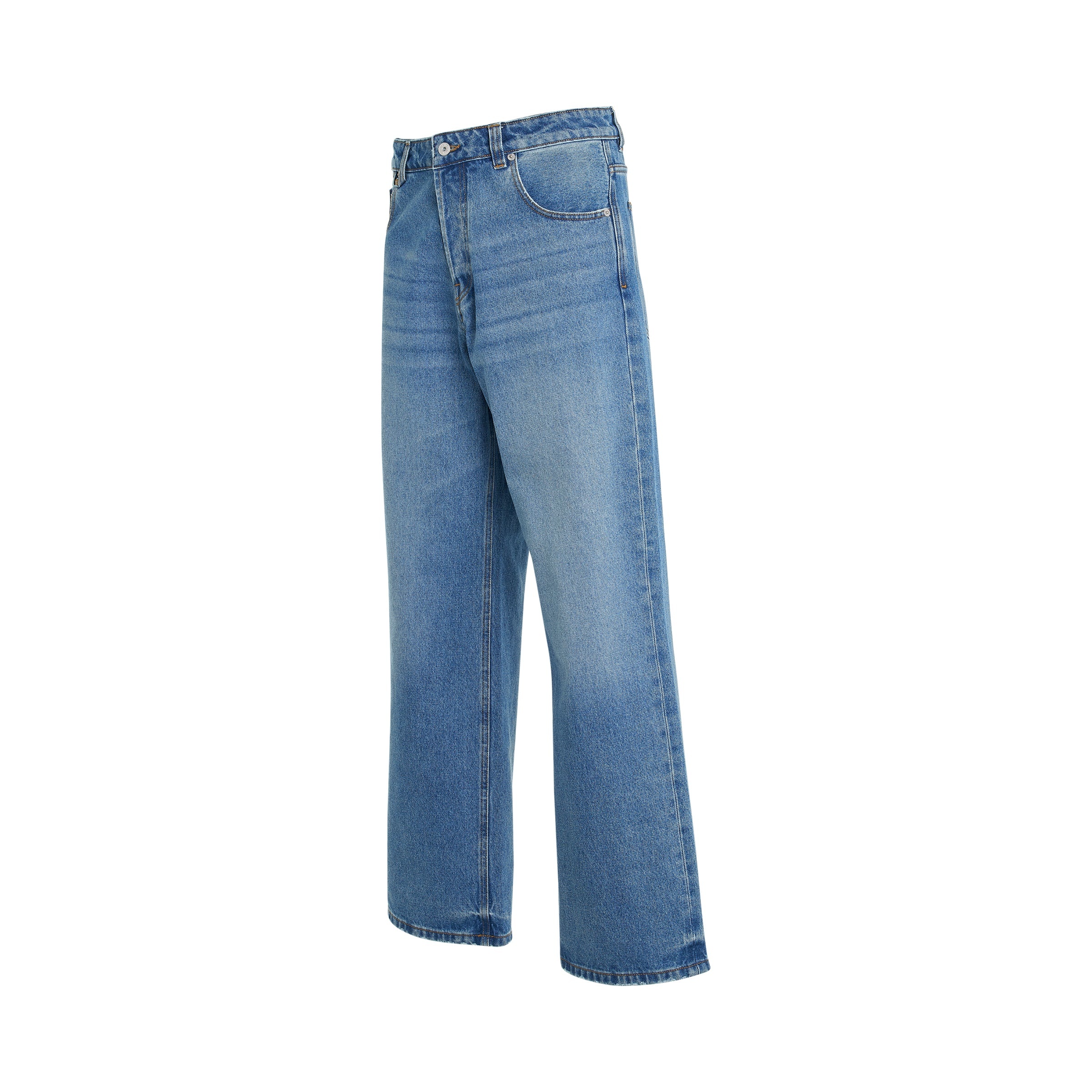 Le Denimes Large Jeans in Blue/Tabac - 2