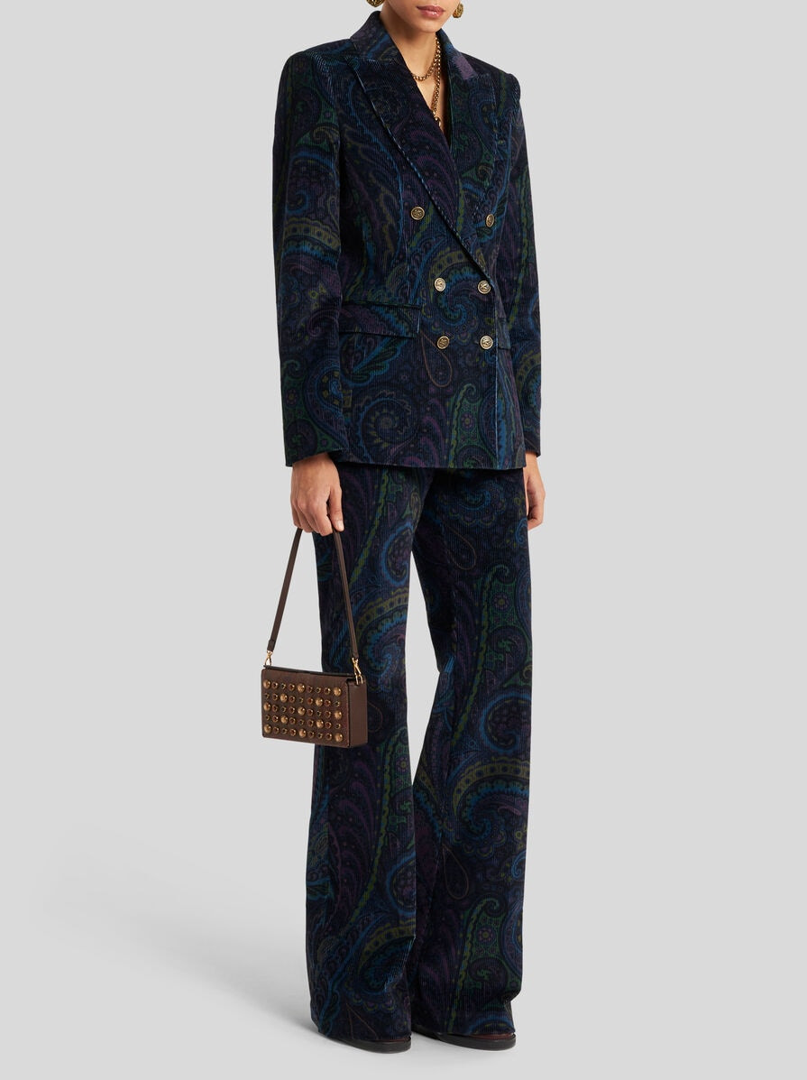 DOUBLE-BREASTED JACKET IN PRINTED CORDUROY VELVET - 3