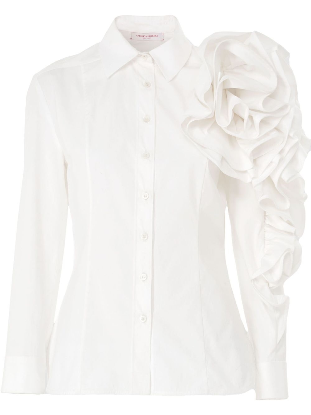 floral-appliqué shirt - 1