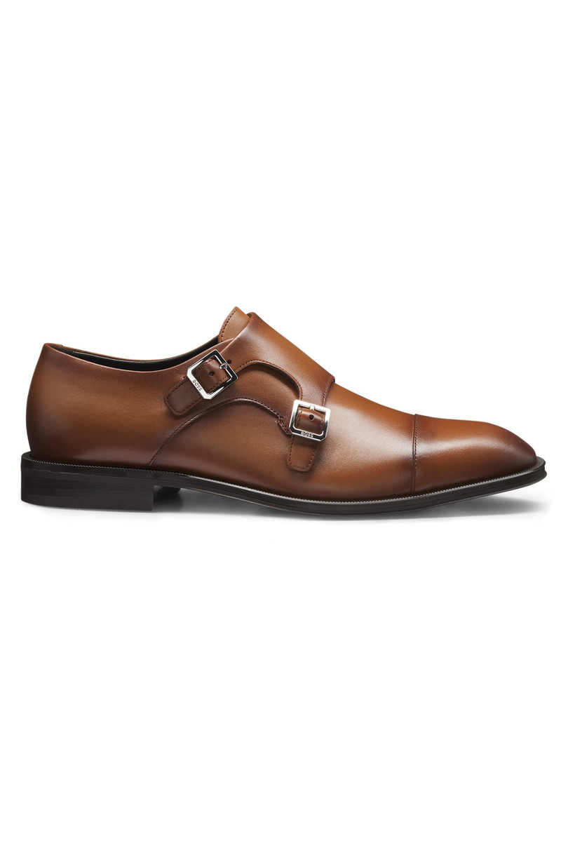 LEATHER DOUBLE-MONK SHOES WITH CAP TOE 1