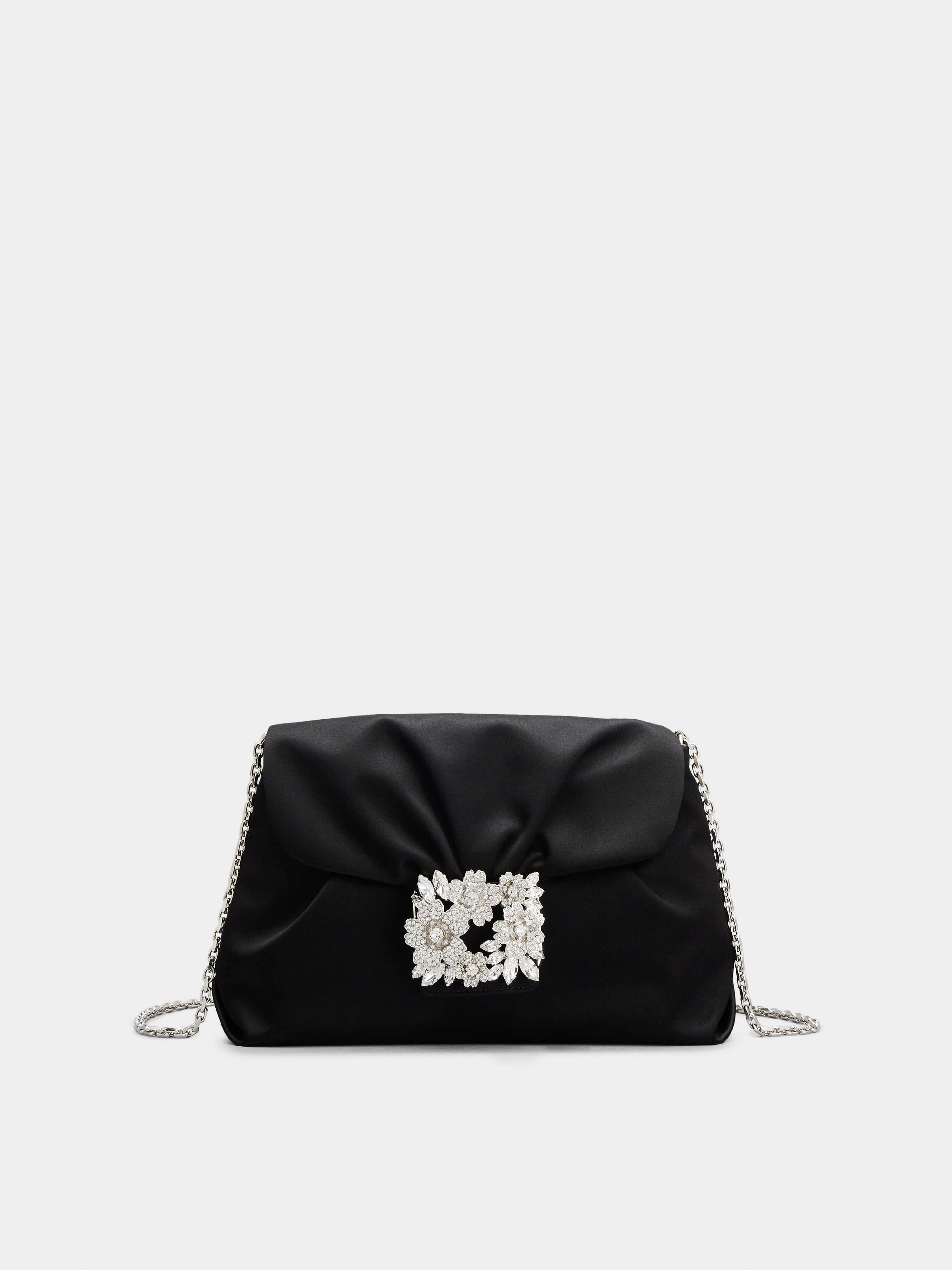 RV Bouquet Strass Buckle Drape Mini Bag in Satin - 1