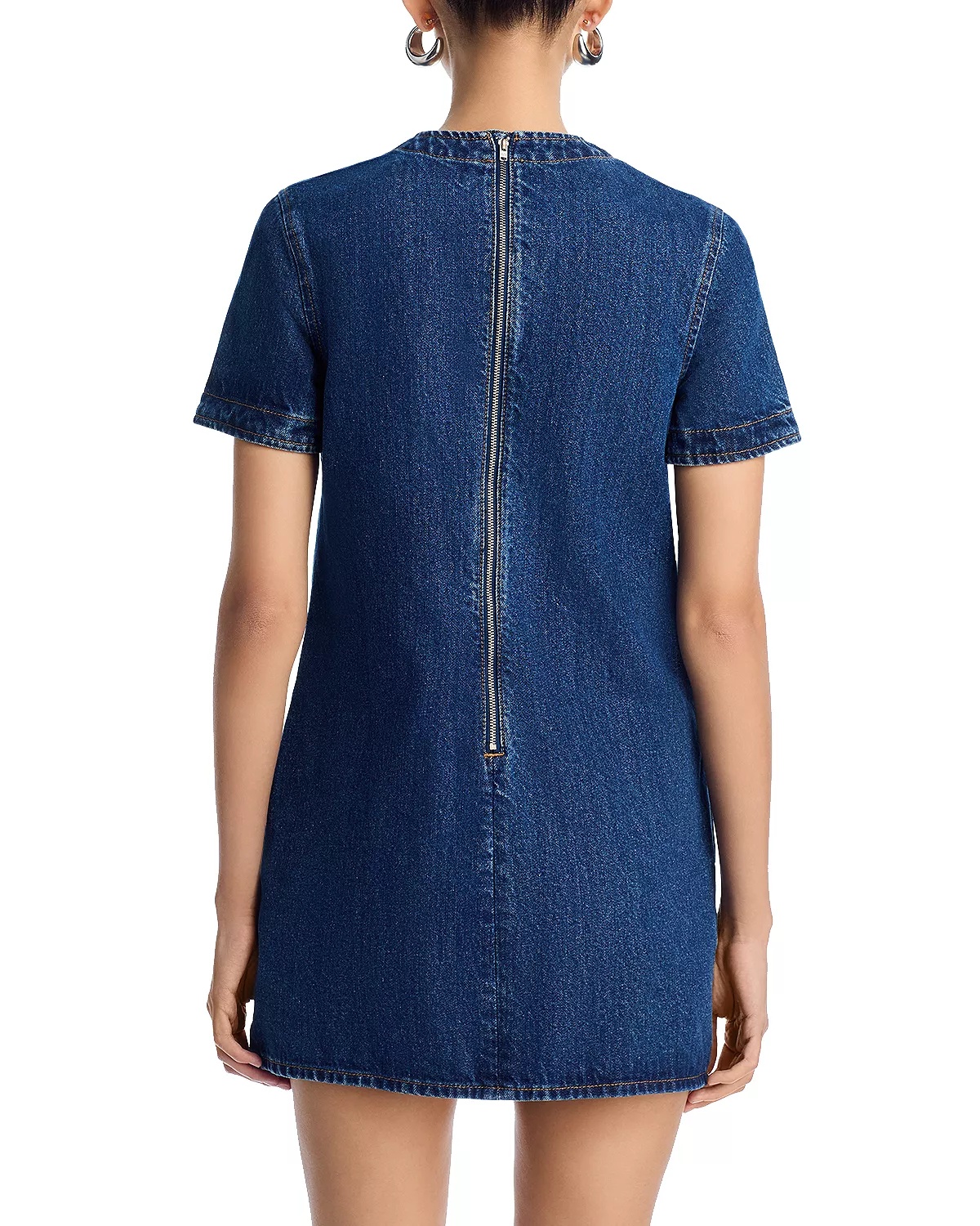 Embellished Denim Mini Dress - 4