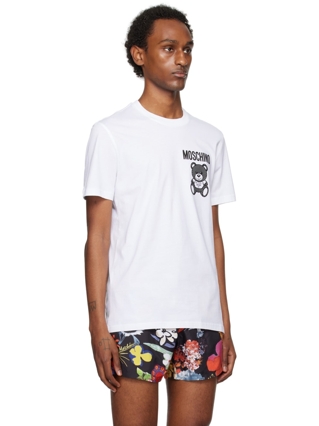 White Small Teddy Mesh T-Shirt - 2