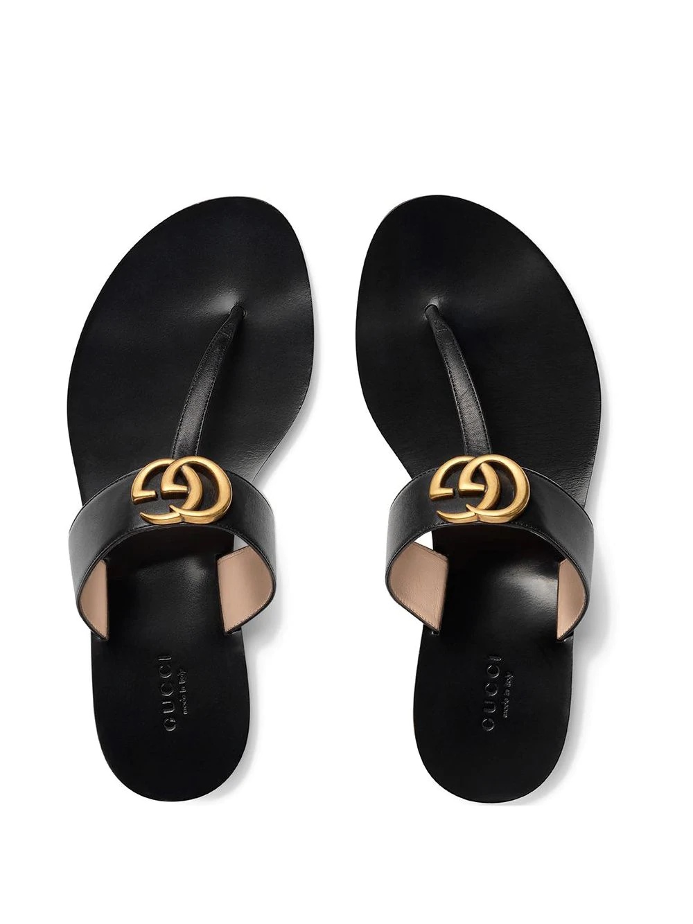 Double G leather thong sandals - 5