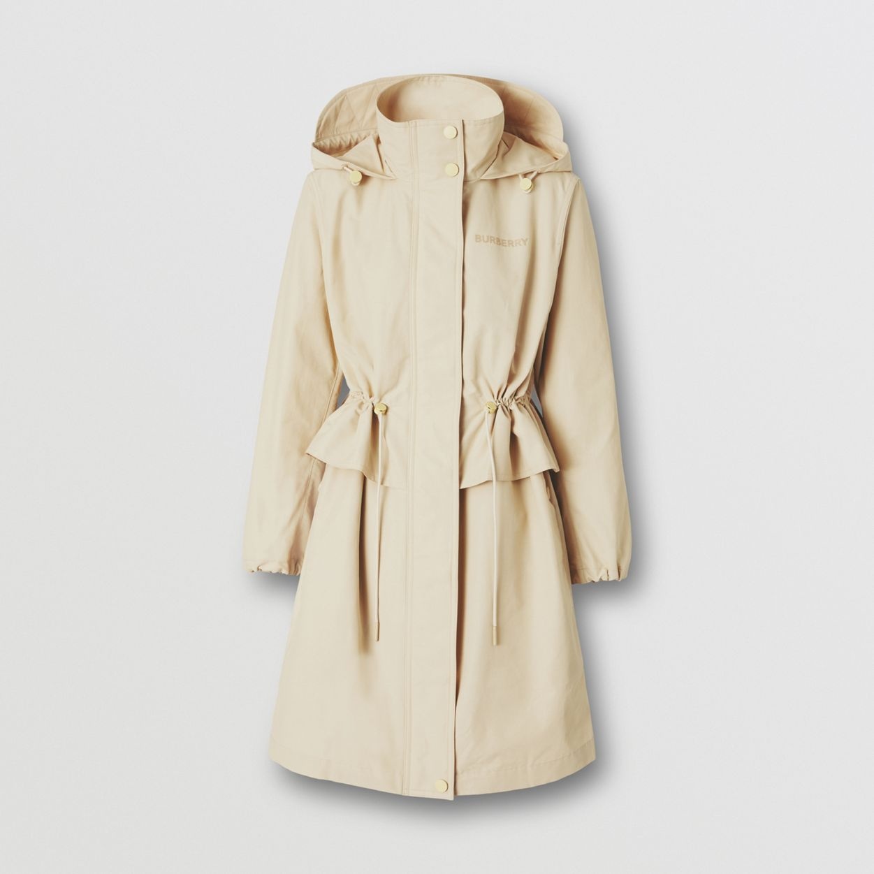 Logo Print Technical Cotton Hooded Parka - 1
