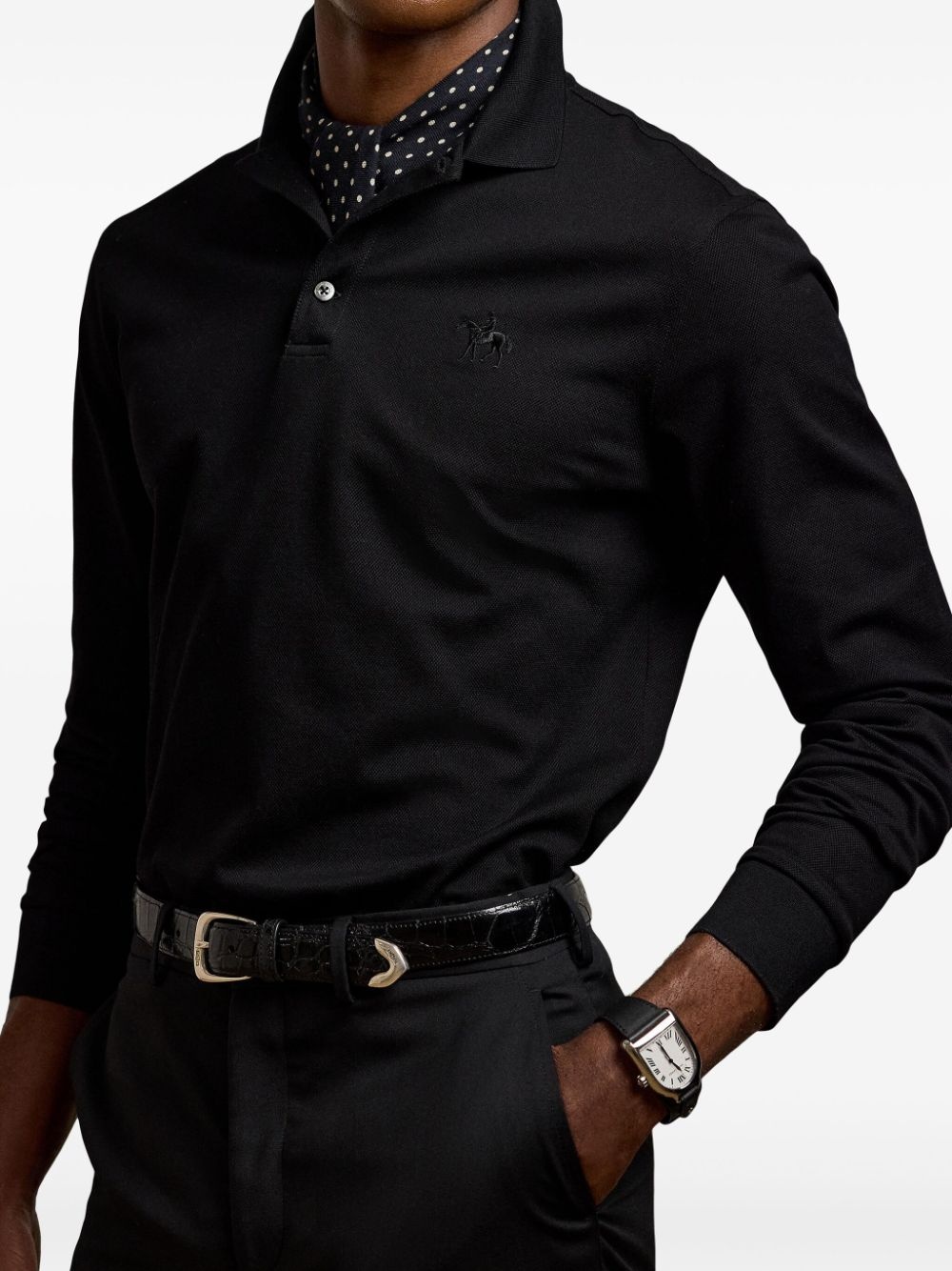 logo-embroidered cotton polo shirt - 5
