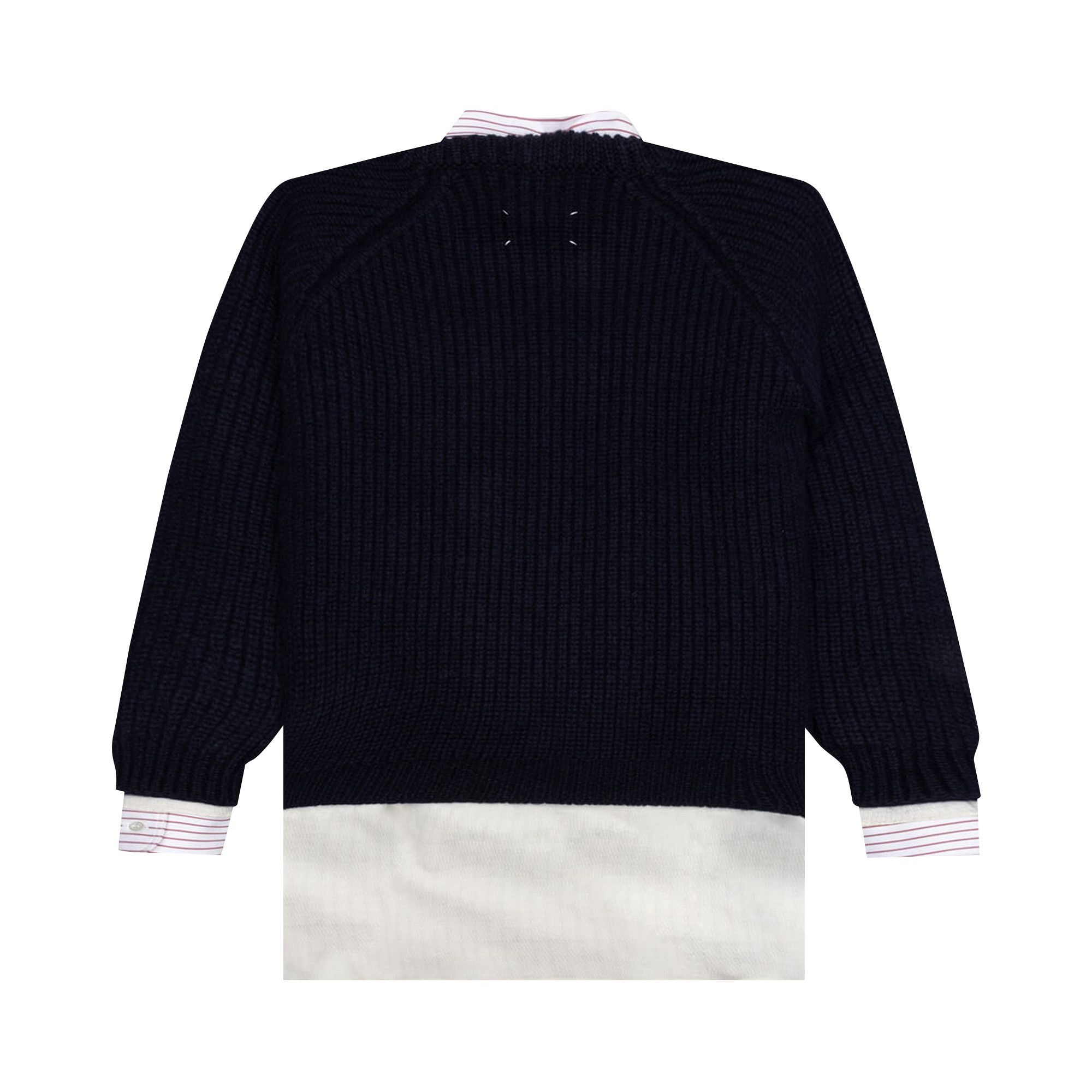Maison Margiela Cut Out Detail Ribbed Jumper 'White/Midnight' - 2