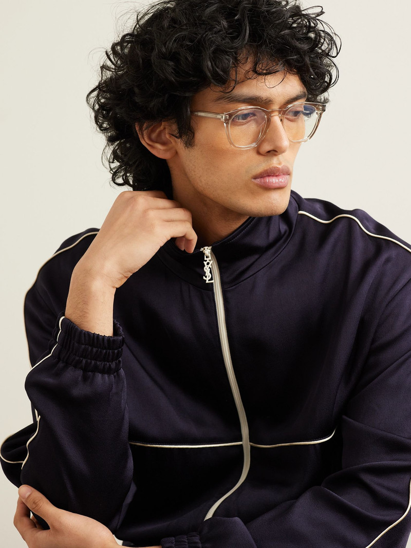 SAINT LAURENT Round-Frame Recycled-Acetate Optical Lenses Beige outlook