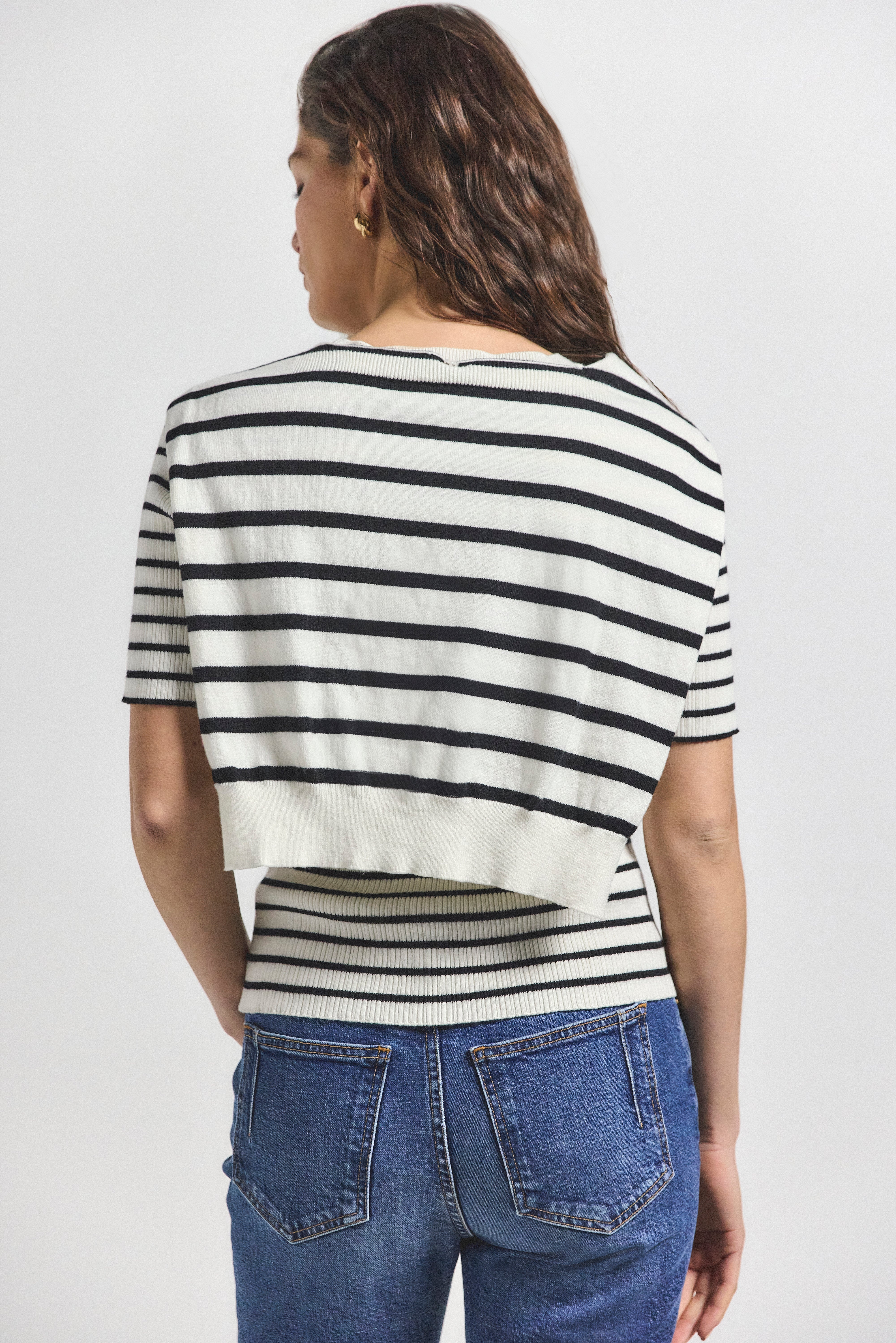 TWAIN SHORT SLEEVE PRE STYLED SWEATER - 6