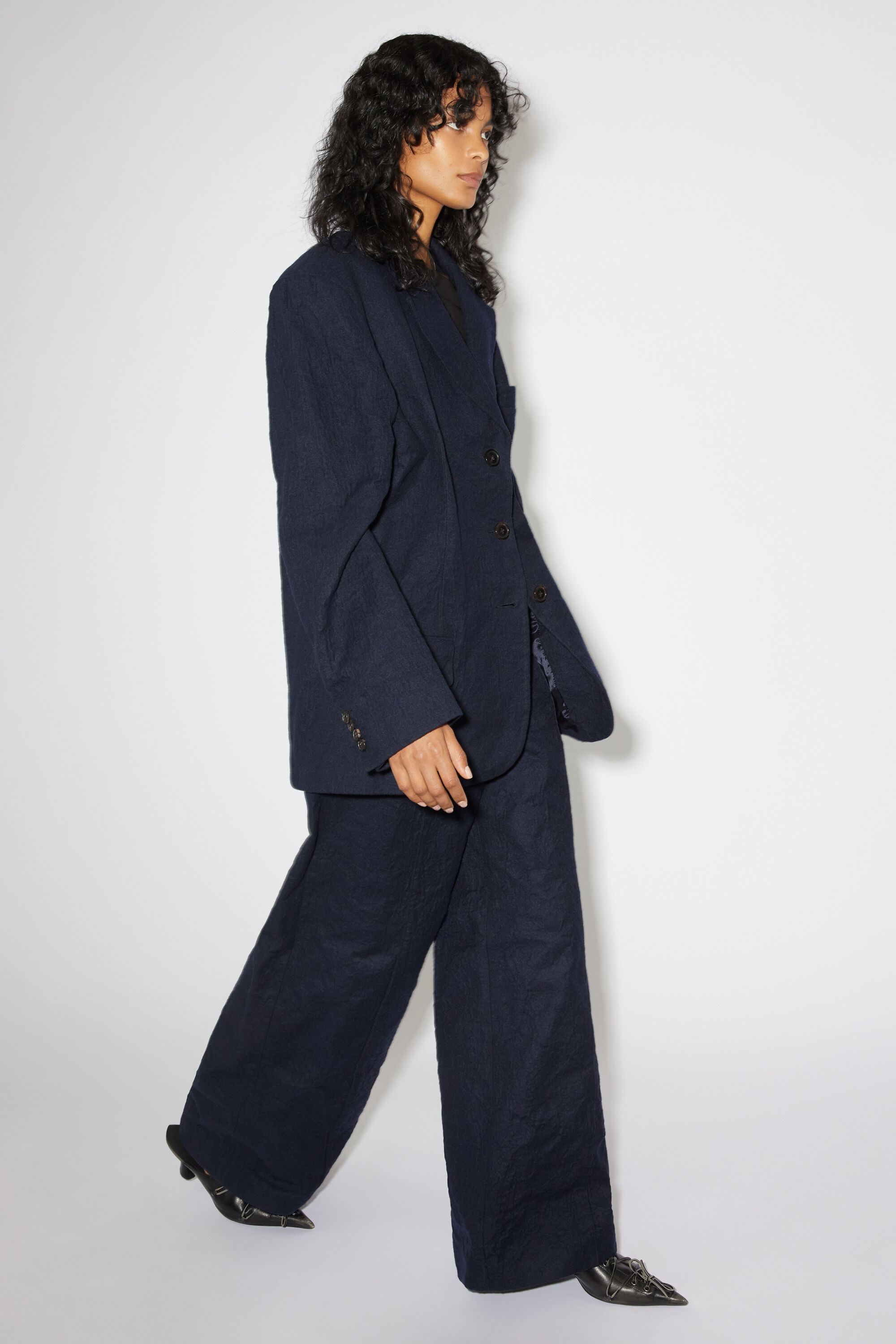 Relaxed fit suit jacket - Navy blue - 4