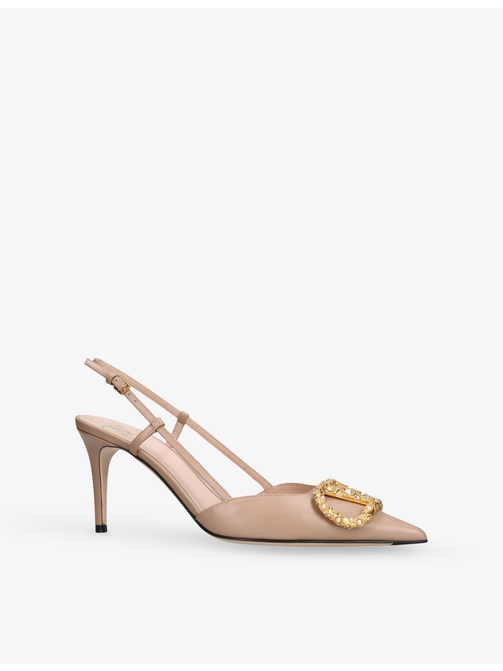 Vlogo 80 Crystal-Embellished Leather Slingback Courts - 3