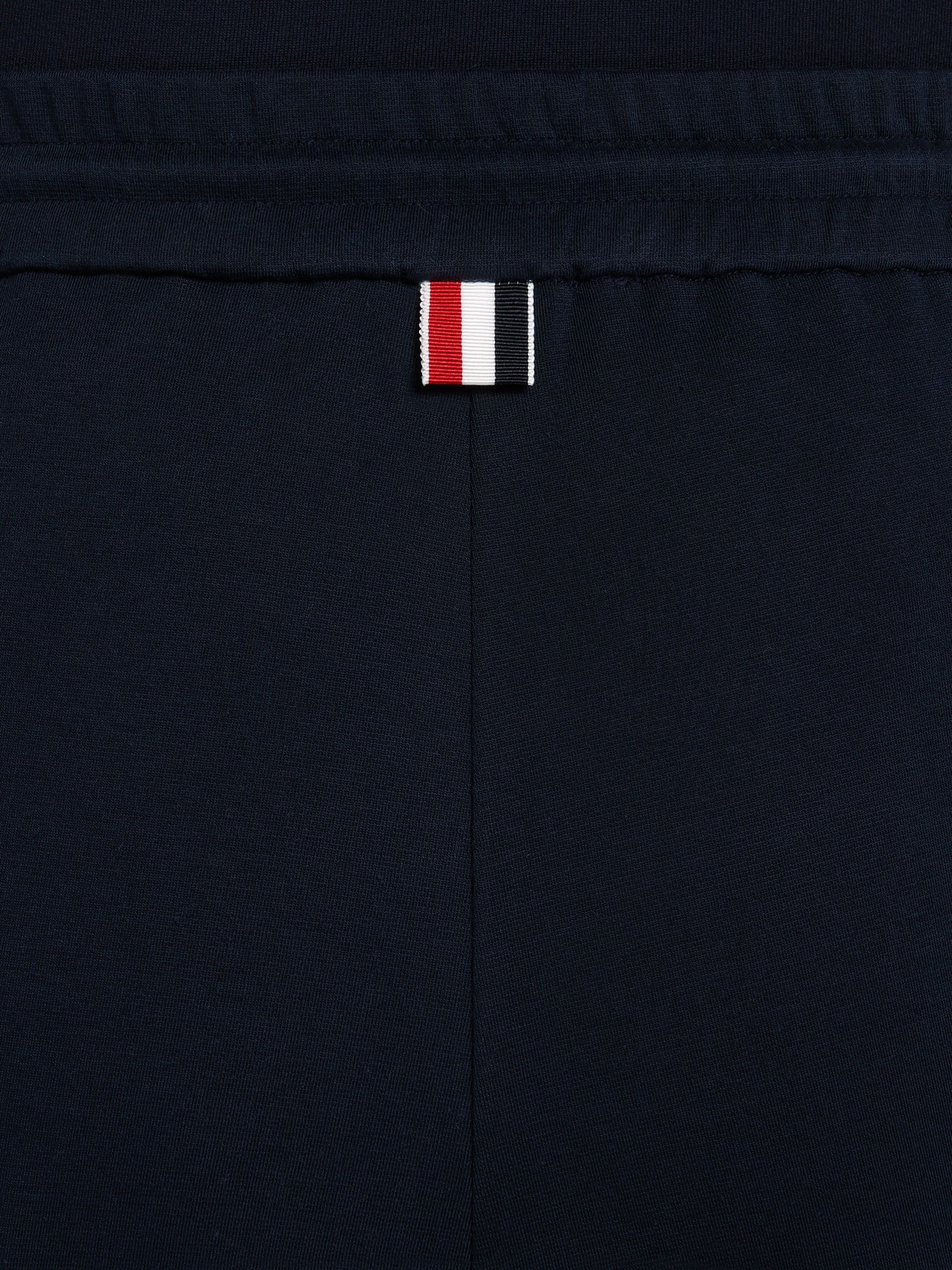 Navy Cotton Interlock Seamed 4-Bar Track Shorts - 6