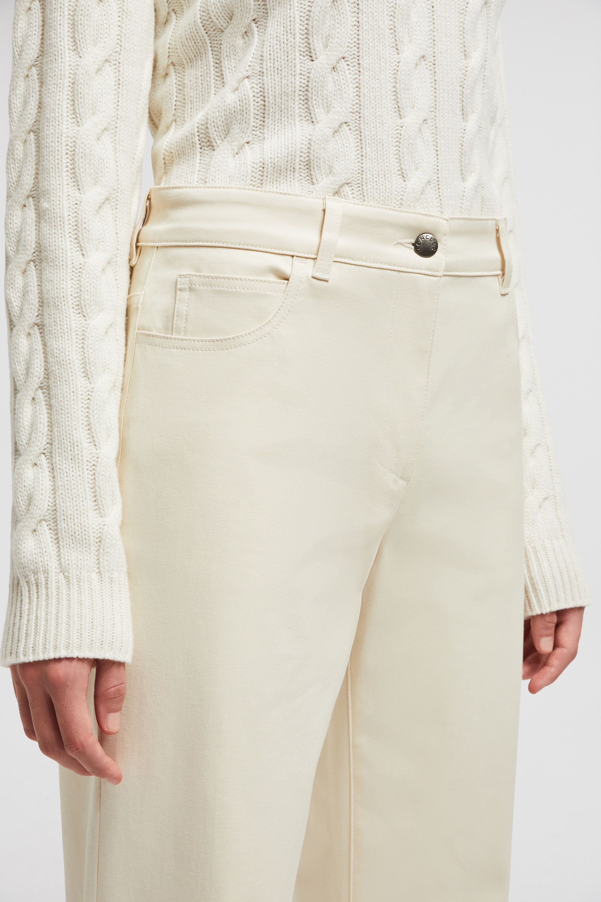 Cotton Gabardine Straight Leg Pants - 6