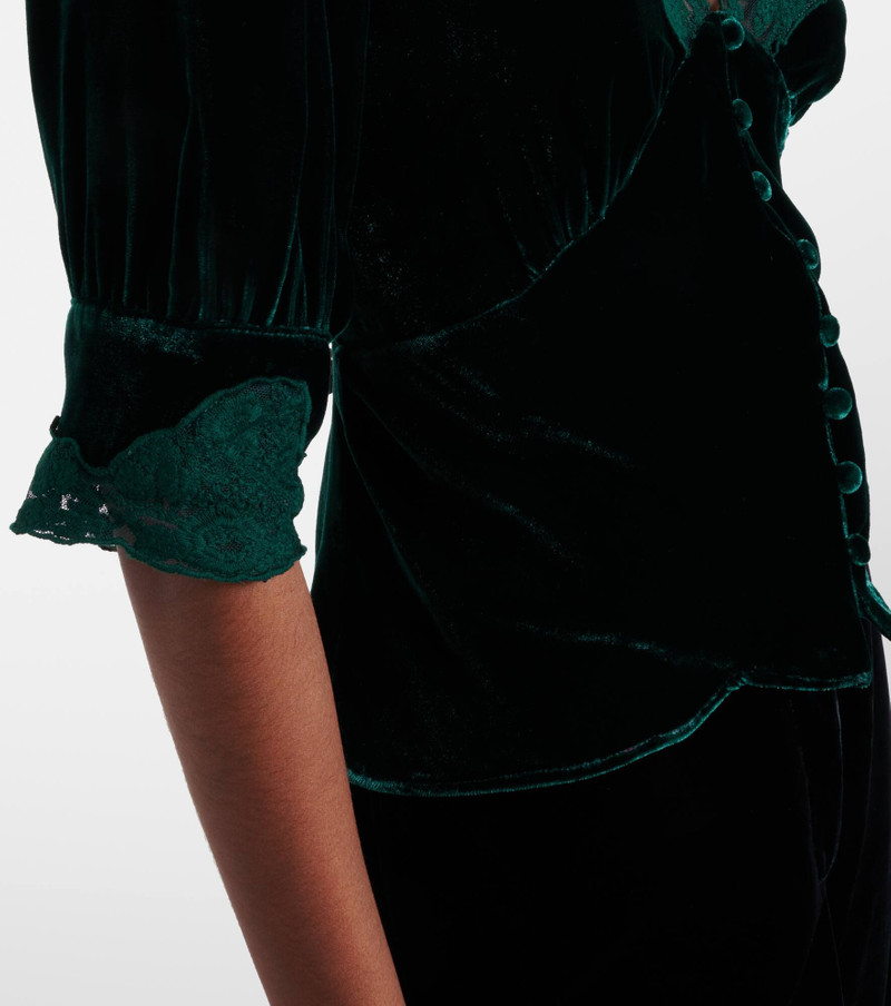 Amanda lace-trimmed velvet top 5