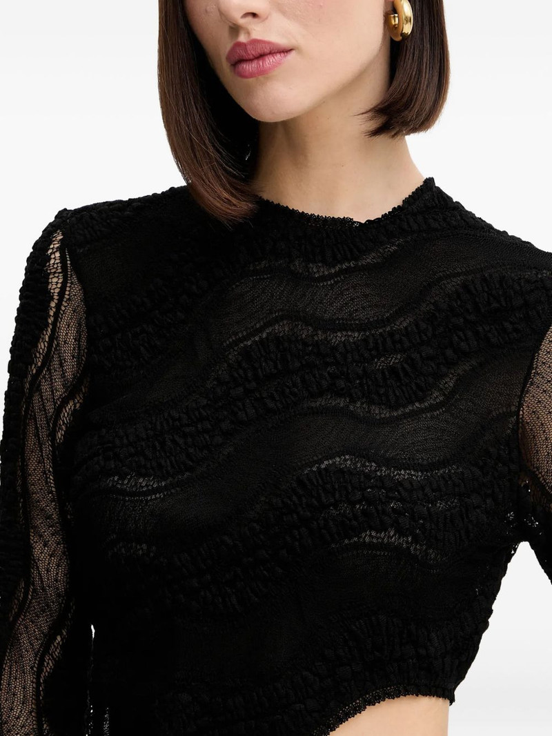 cut-out asymmetrical lace T-shirt 4