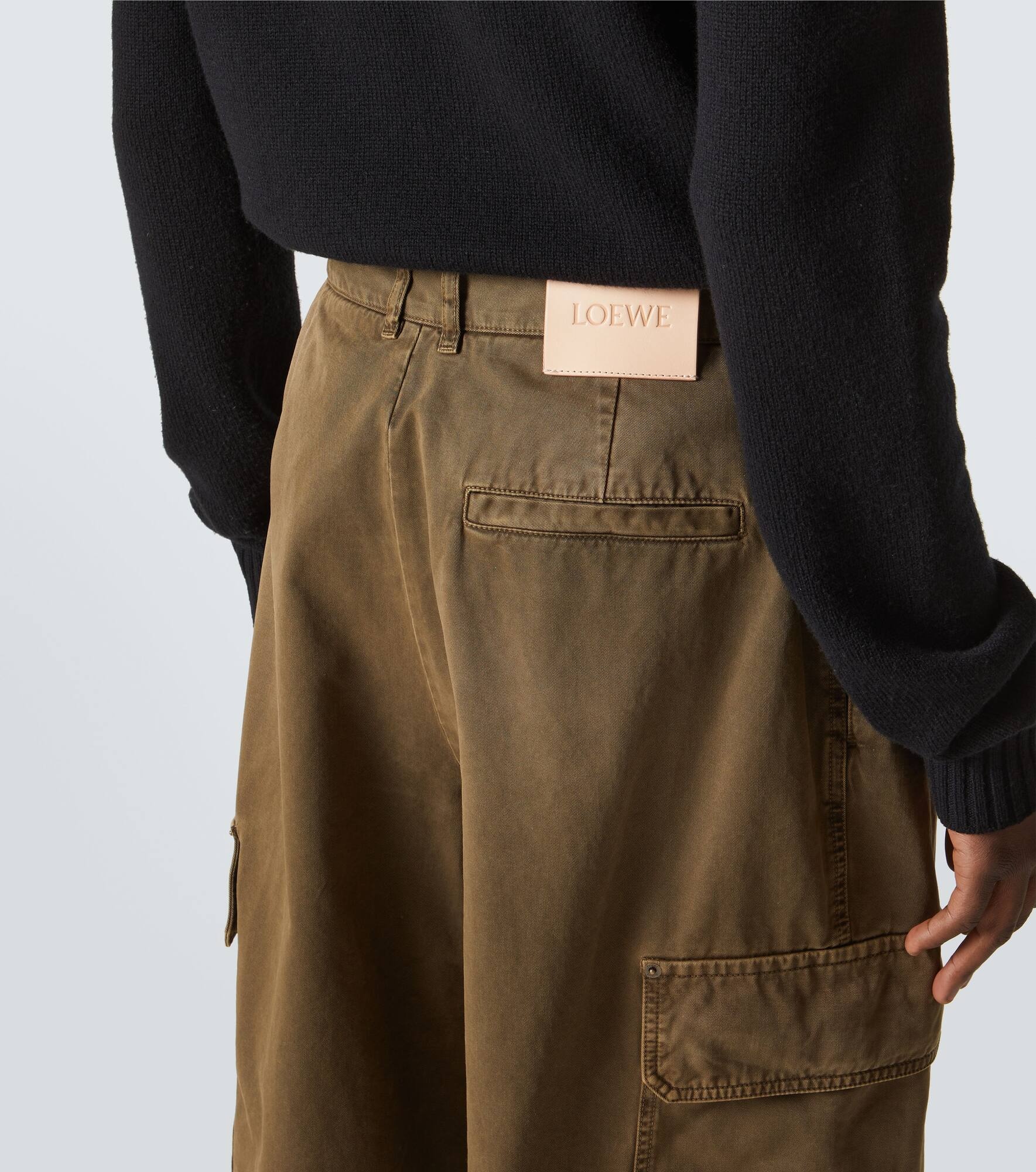 Balloon leather-trimmed cargo pants - 7