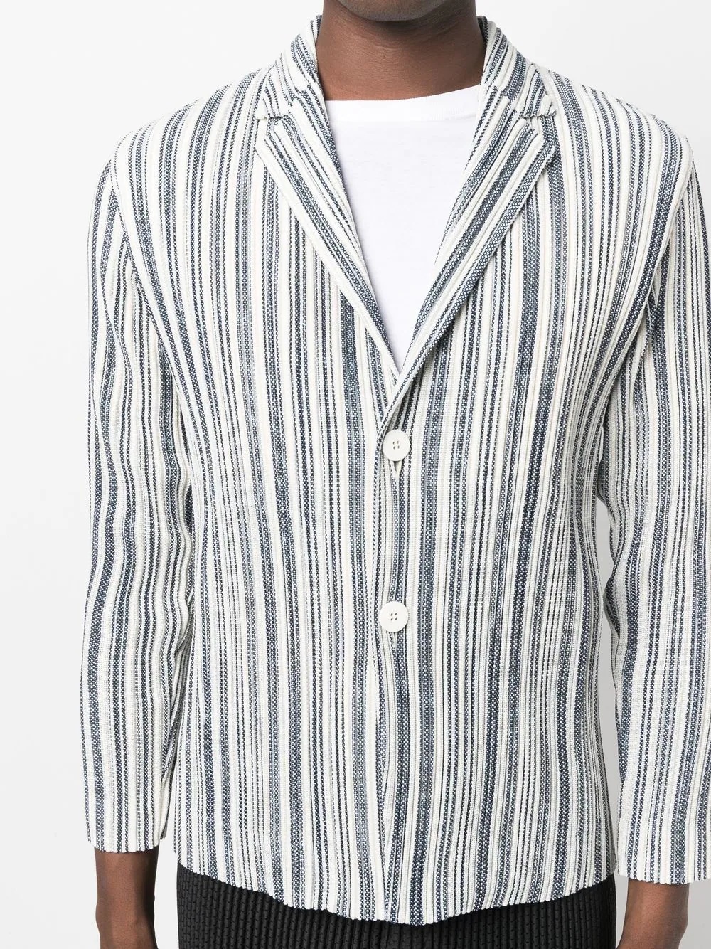 striped long-sleeve shirt jacket - 5