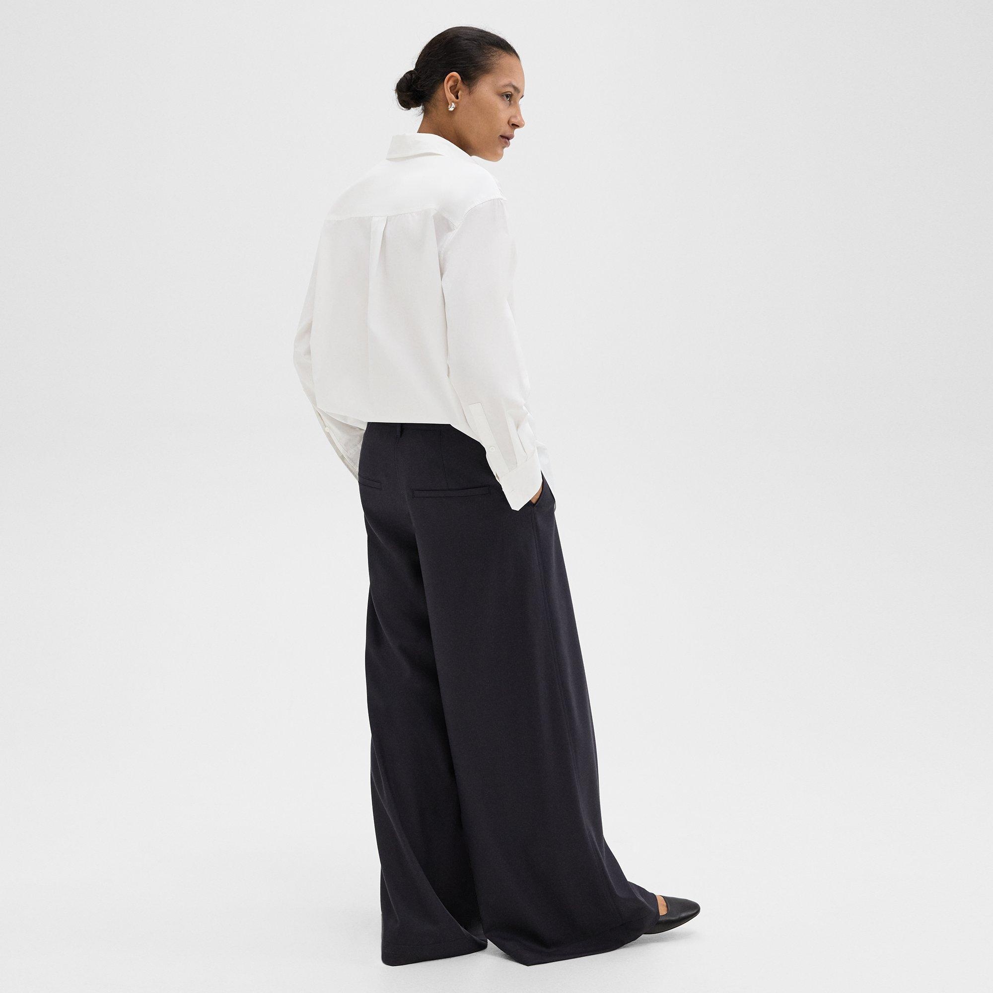 Ultra Wide-Leg Pant in Stretch Flannel - 4