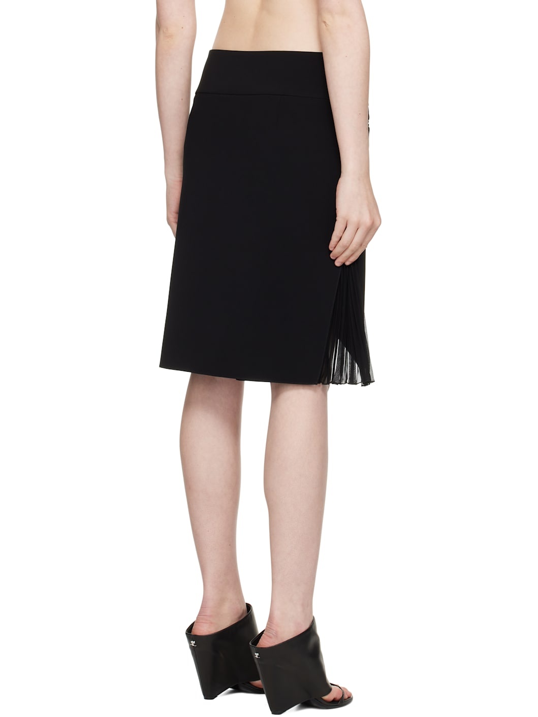 Black Infinity Pleats Miniskirt - 3