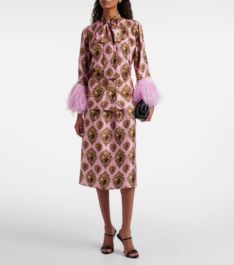 Dolce & Gabbana Printed silk midi skirt outlook