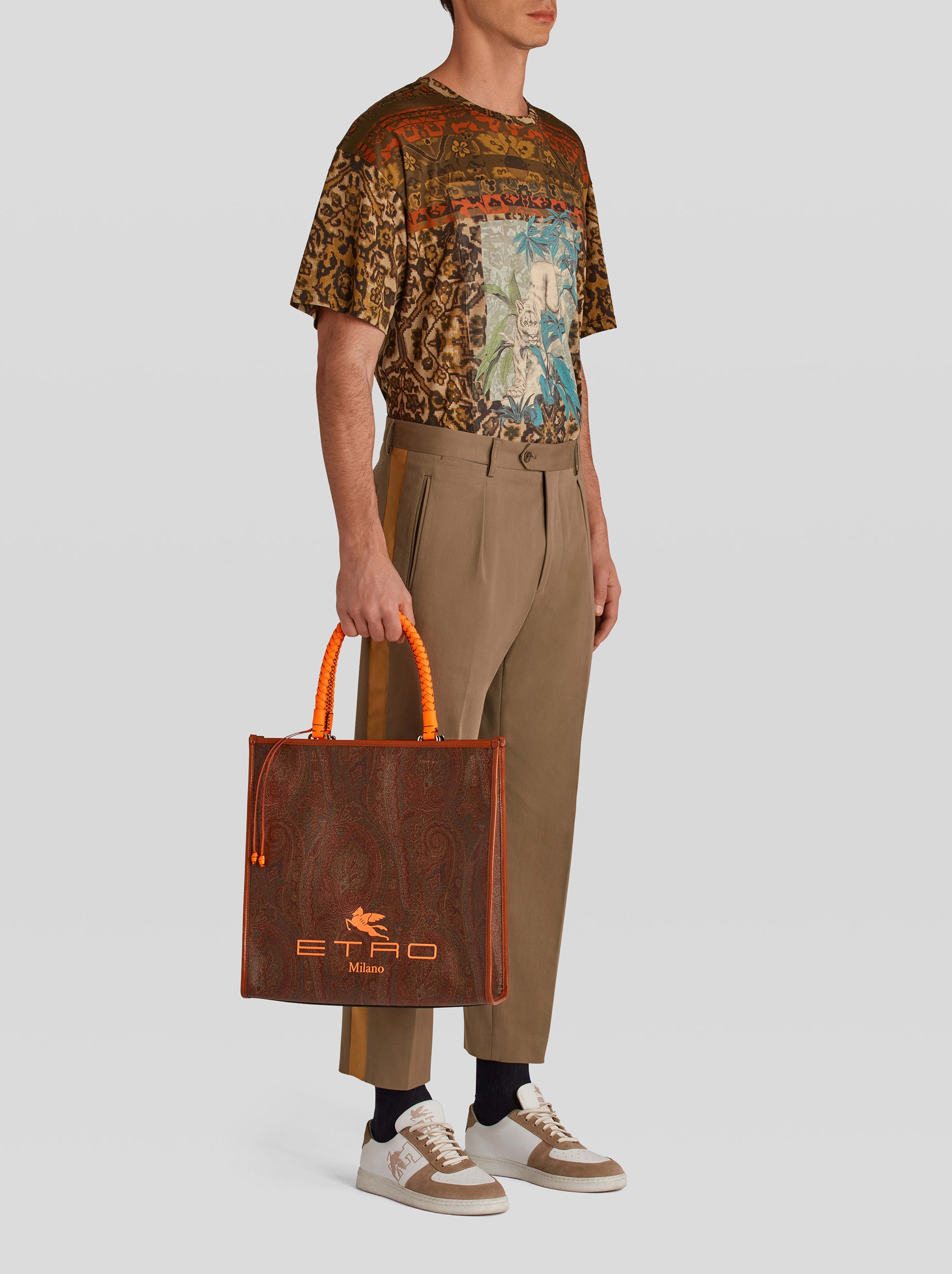 PAISLEY SHOPPING BAG WITH FLUO LOGO - 2