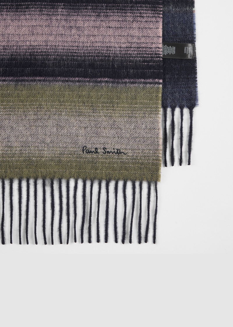 Paul Smith Blue Stripe Wool Scarf outlook