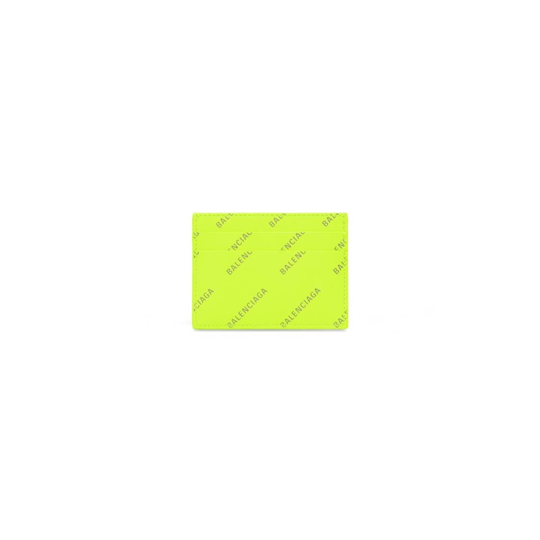 Men's Cash Card Holder With Reflective Allover Logo  in Fluo Yellow - 2