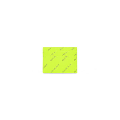 BALENCIAGA Men's Cash Card Holder With Reflective Allover Logo  in Fluo Yellow outlook