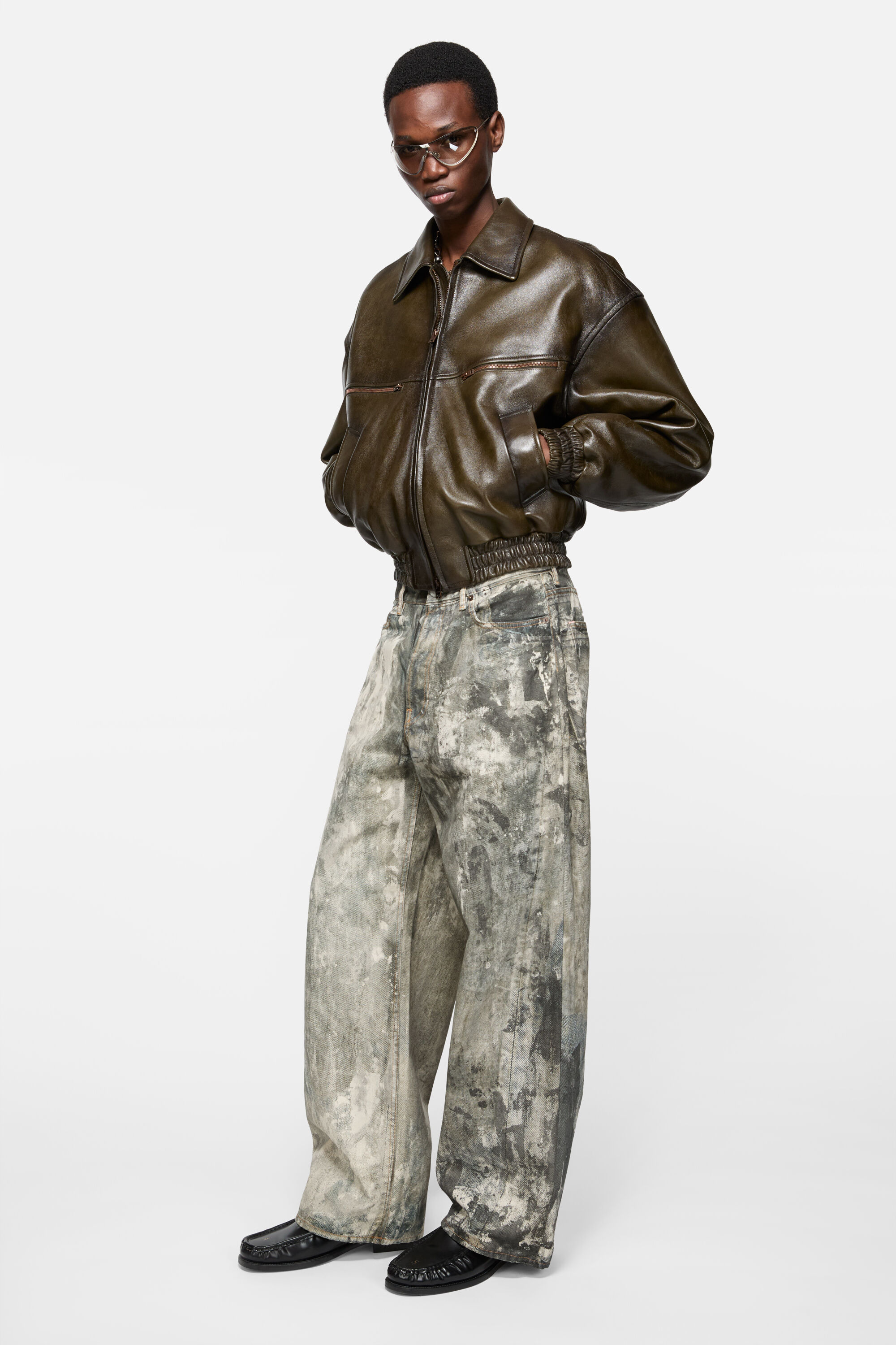 パンツ Acne Studios LOOSE FIT TROUSERS 1981M Acne Studios Loose fit trousers- 1981M - Cold grey | REVERSIBLE