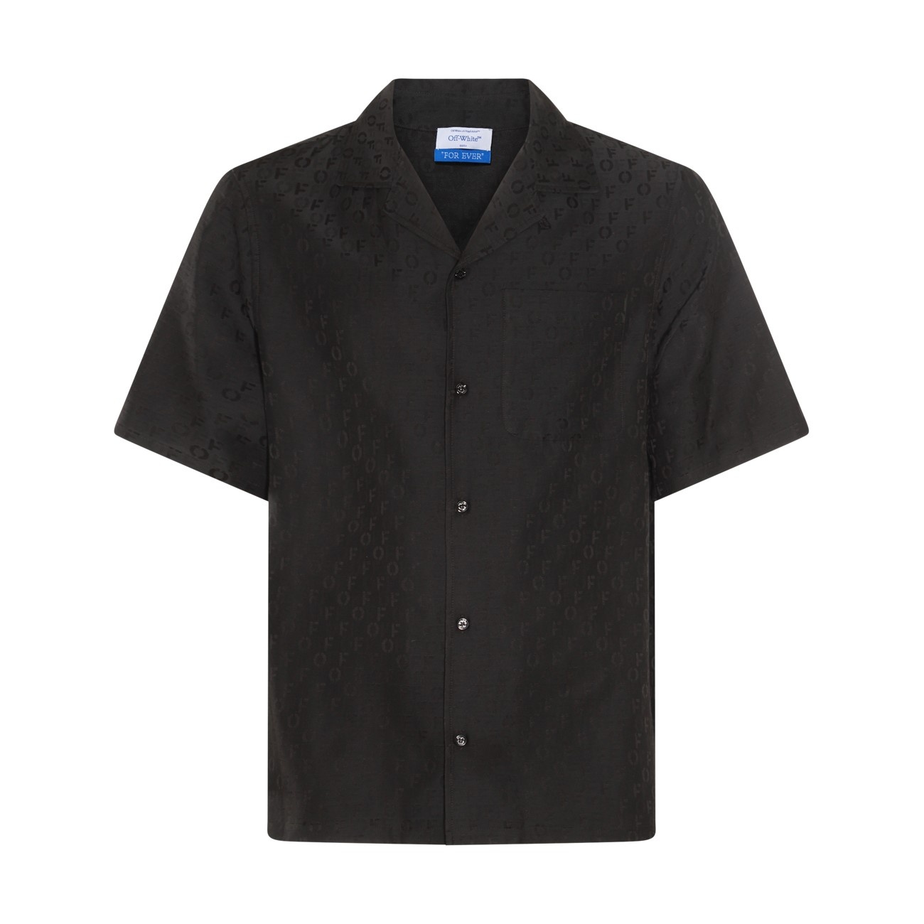 black cotton and silk blend shirt - 1