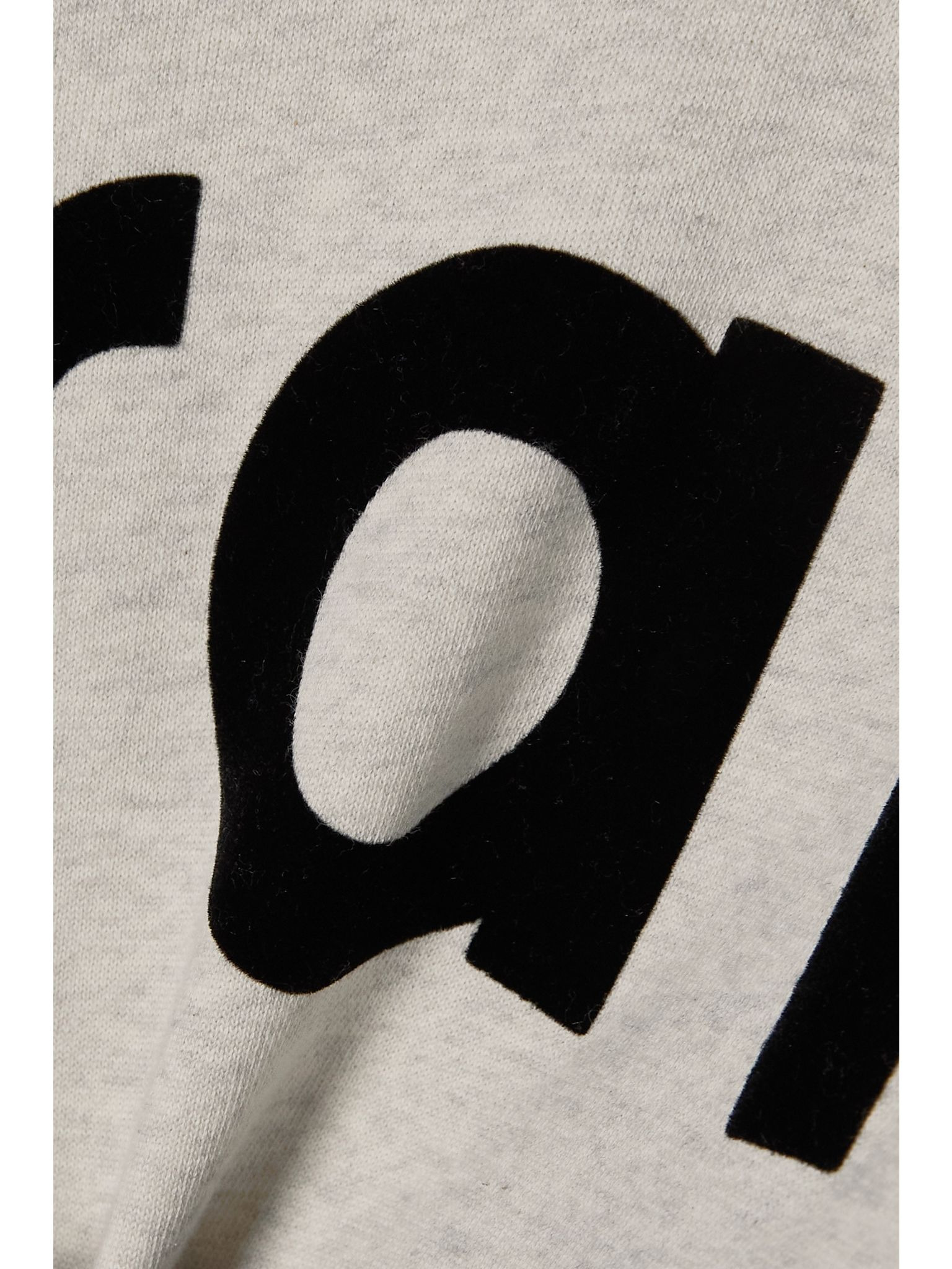 Houston flocked two-tone cotton-blend jersey sweatshirt Black - 5