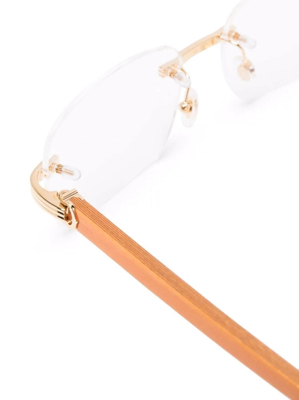 rimless square-frame glasses - 3