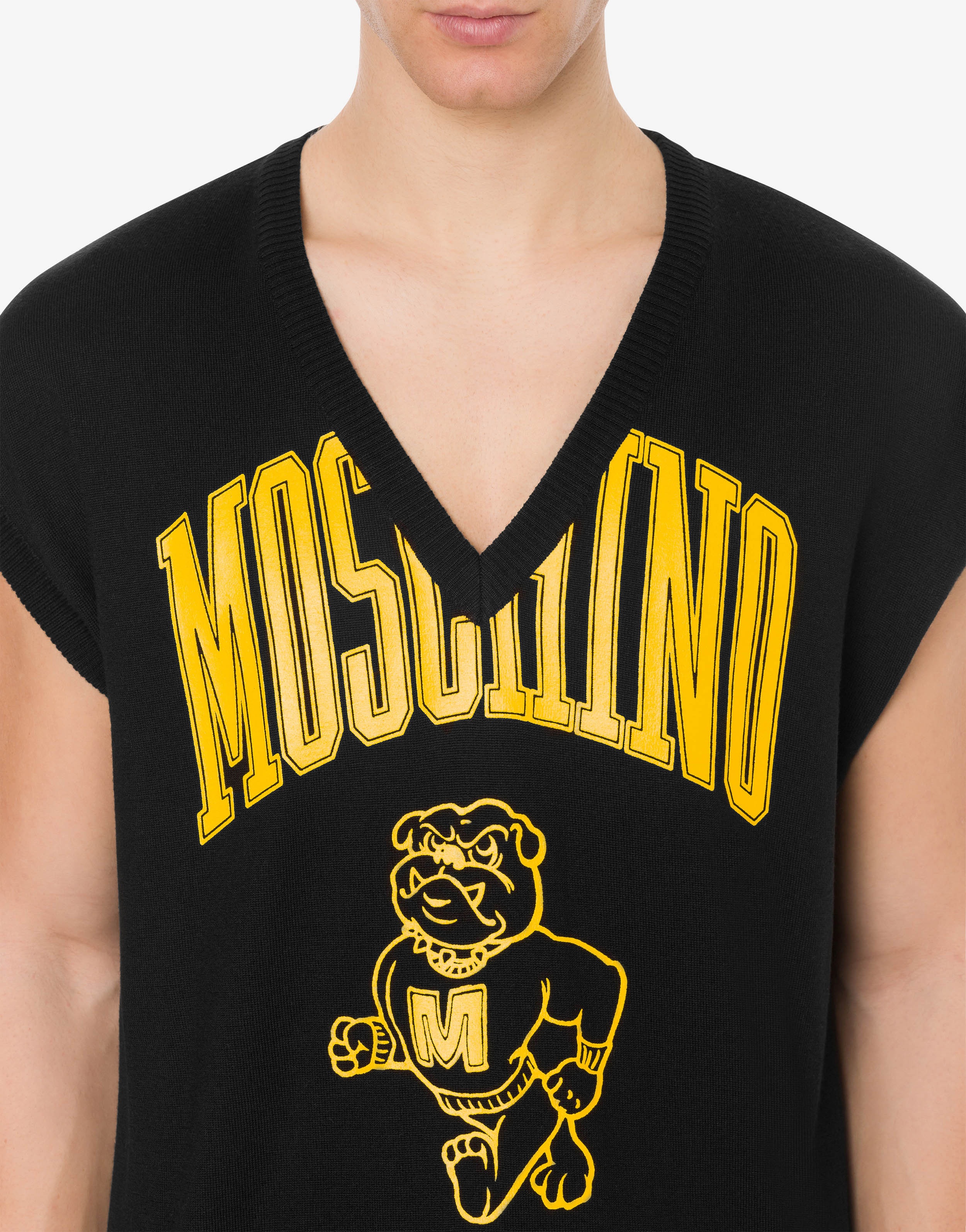 MOSCHINO VARSITY WOOL VEST - 4