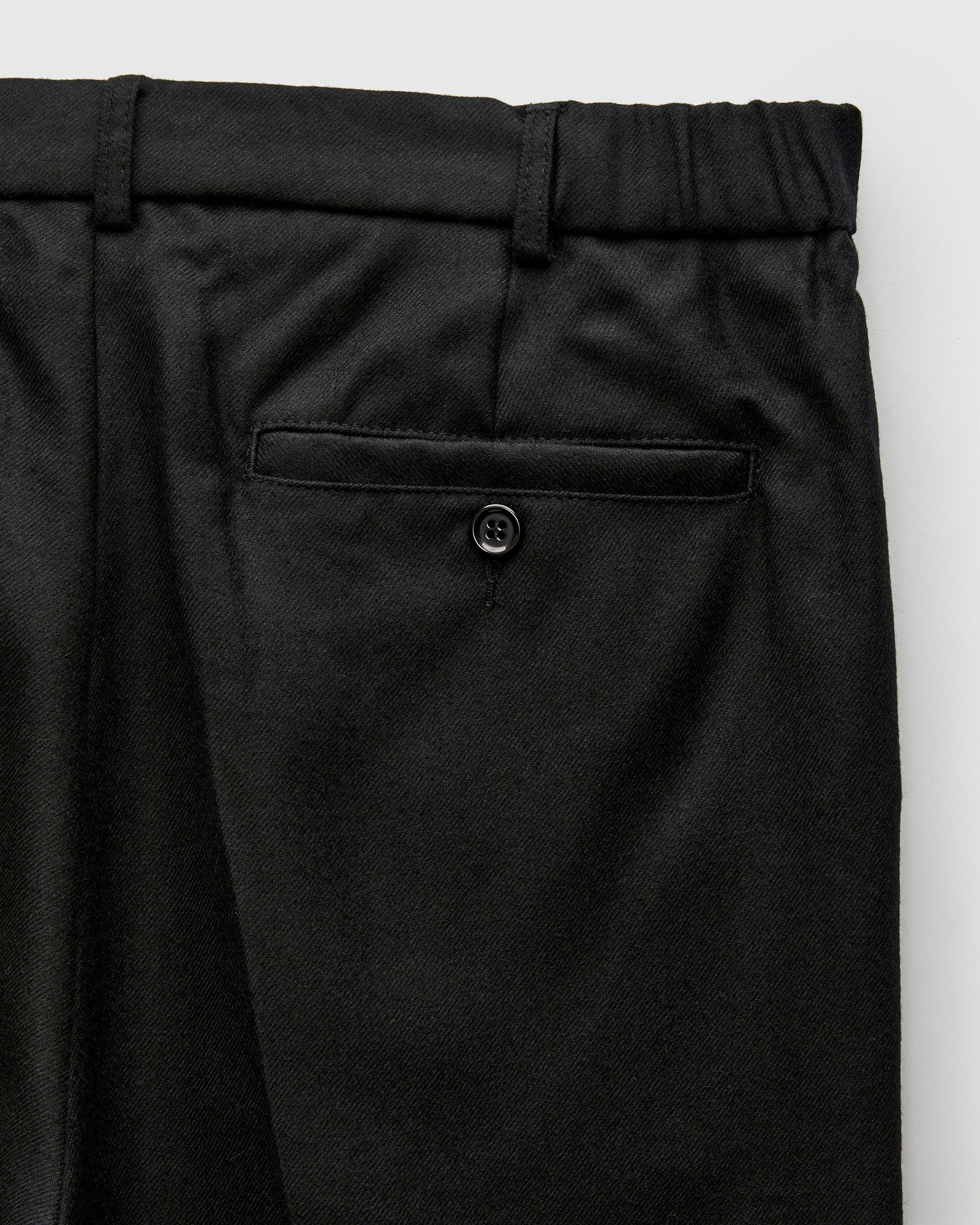 Pleated Trouser in Black Wool - 3