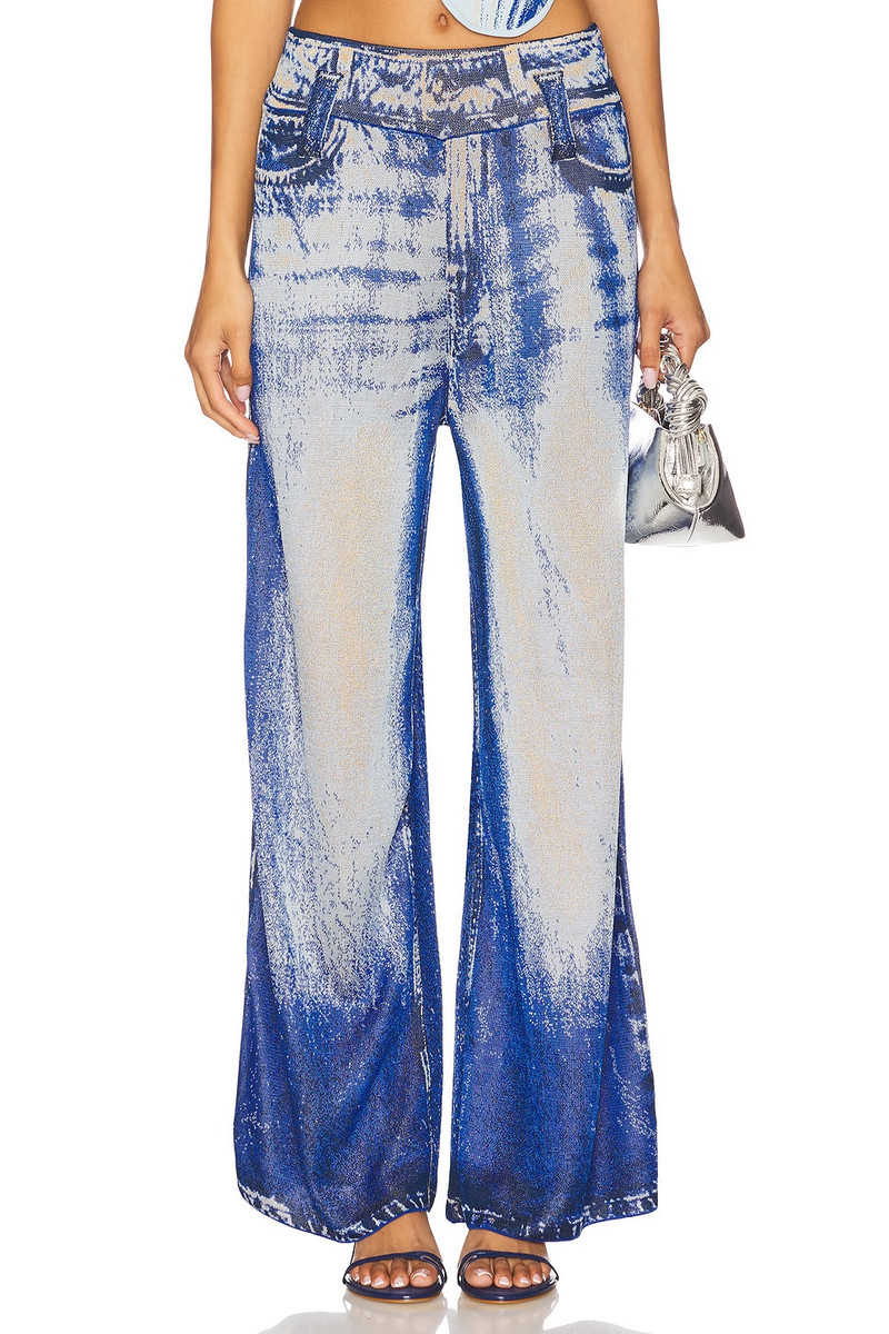 Aria Denim Print Wide Leg Pants 1
