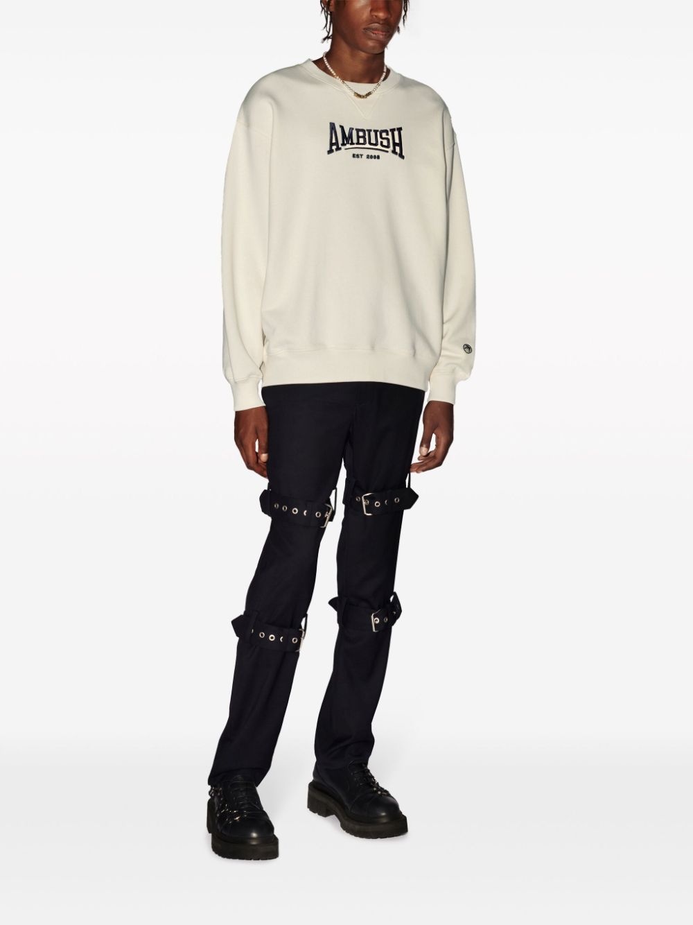 logo-embroidered organic-cotton sweatshirt - 2