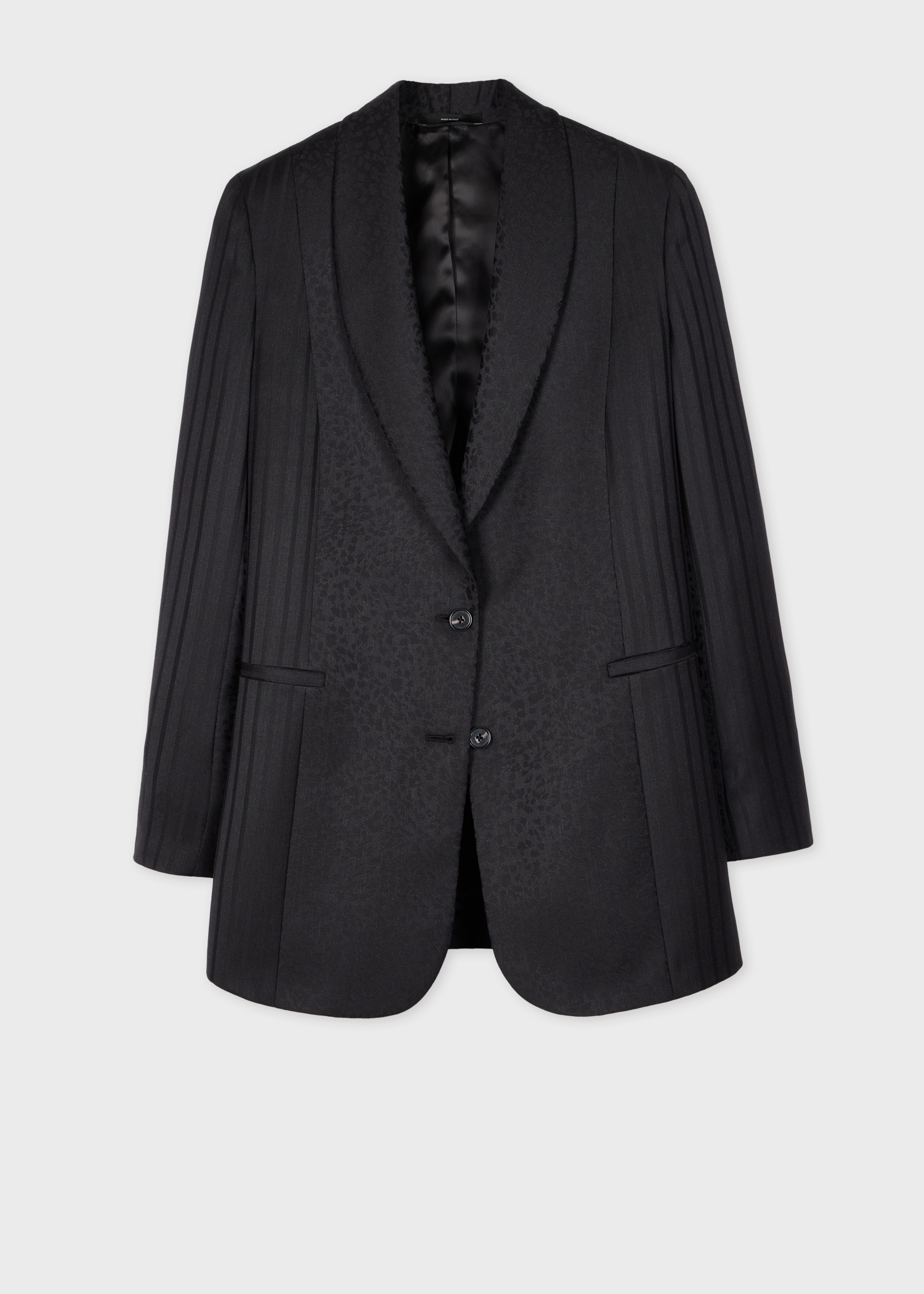 Women's Charcoal 'Leopard Jacquard' Shawl Collar Blazer - 1