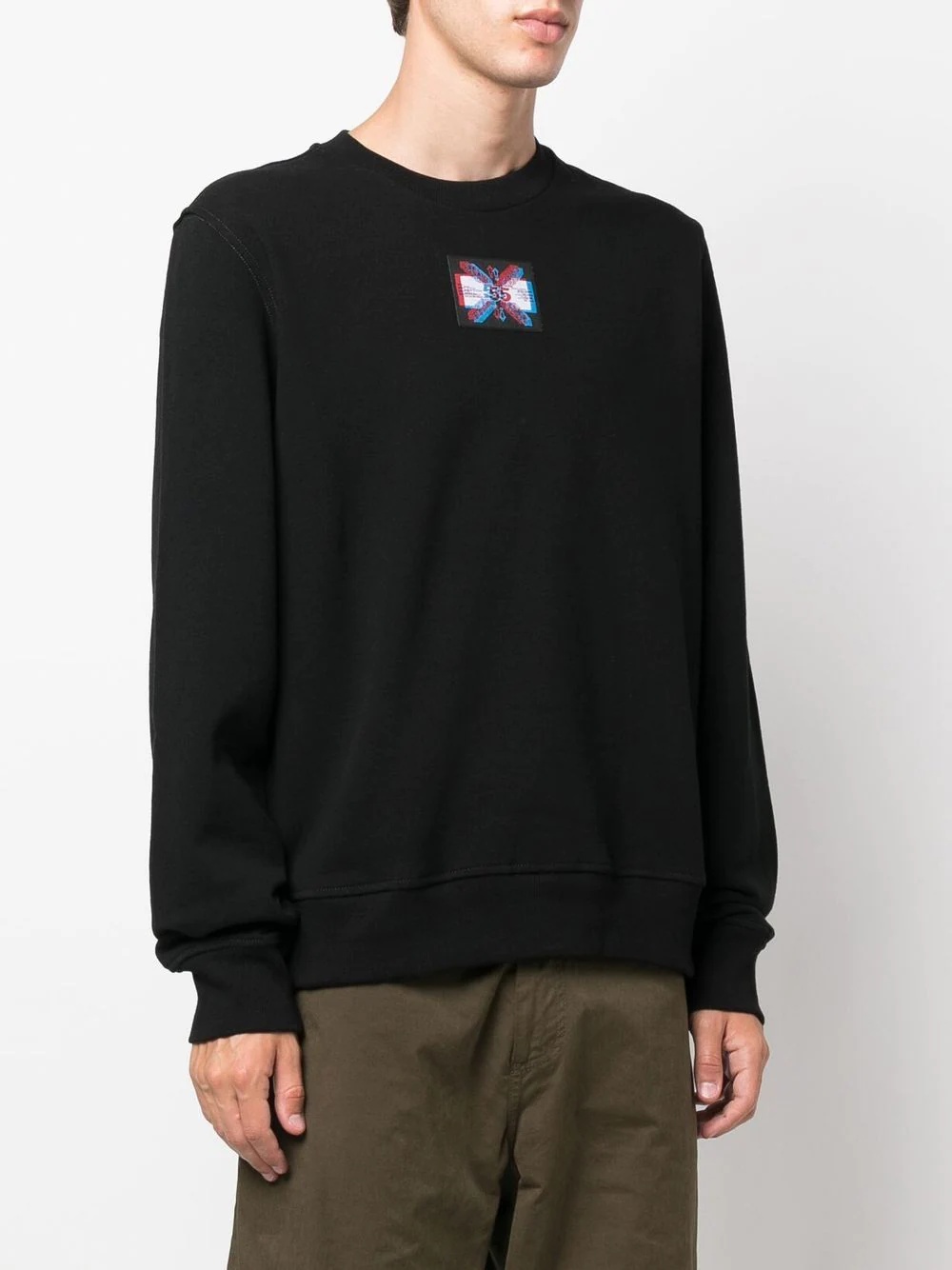 logo-patch crew-neck jumper - 4