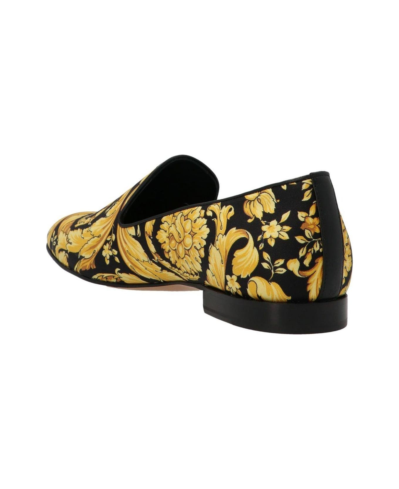 Baroque Pattern Pointed Toe Loafers - 2