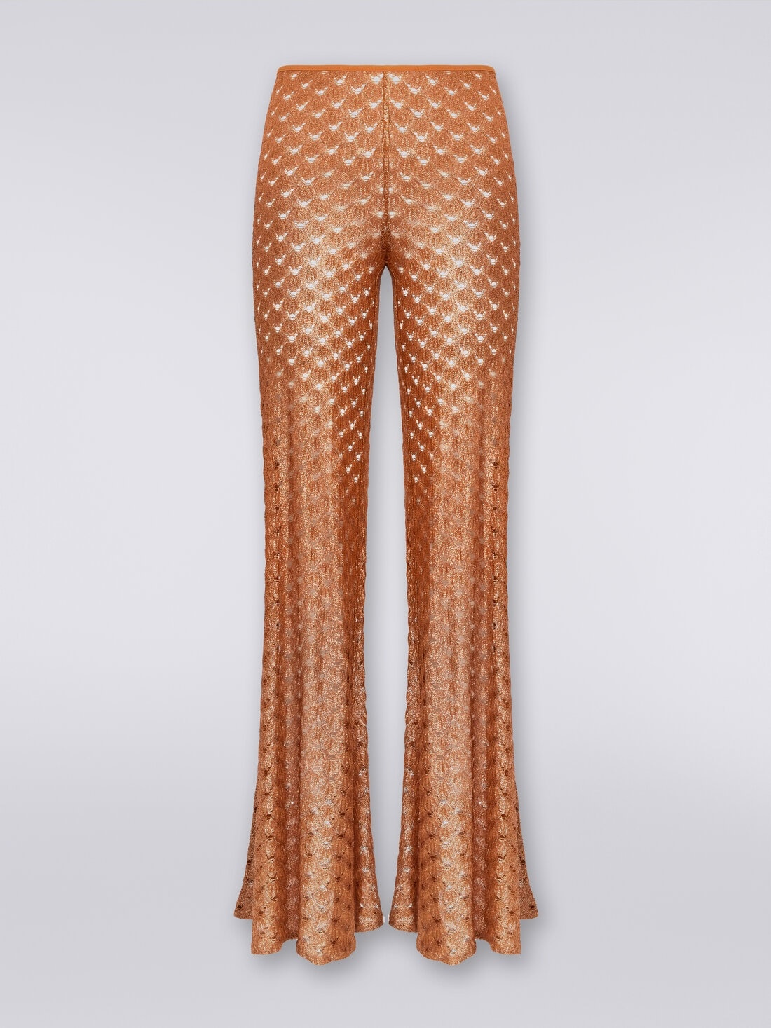 Lace-effect cover up trousers with flared hem - 1