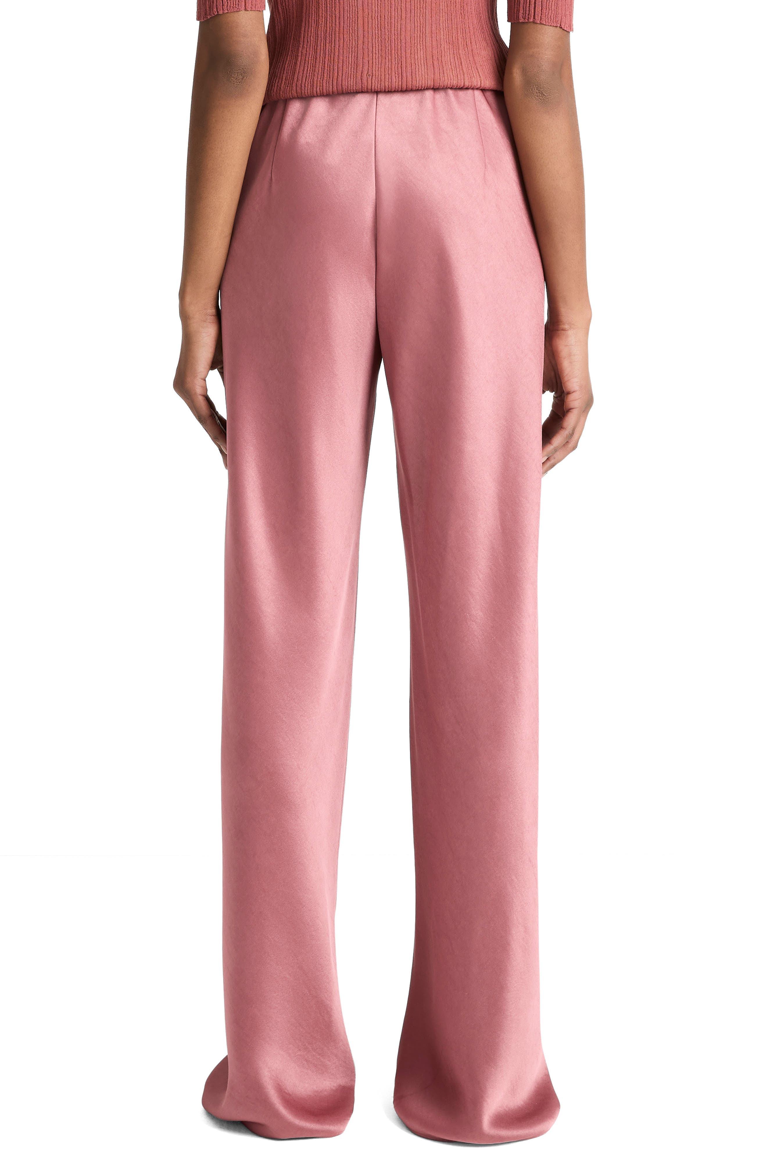 Vince Fluid High Waist Straight Leg Pants in Rose Jam at Nordstrom - 2