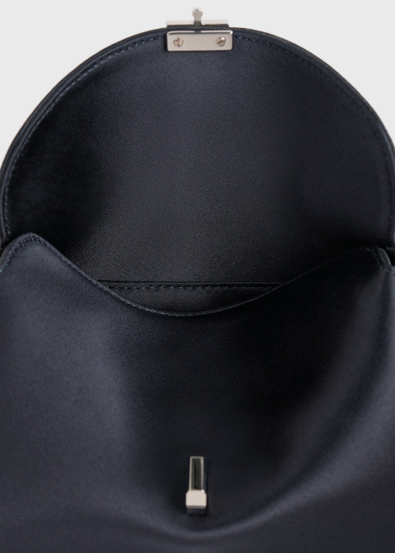 Mini T-lock satin clutch navy 7